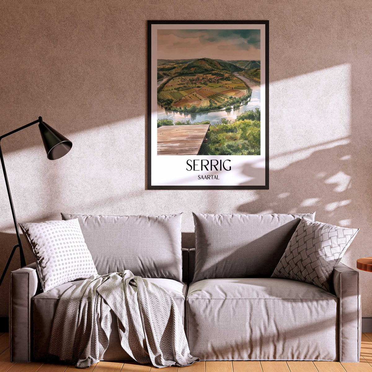 serrig-saartal-deutschland-poster-aquarell