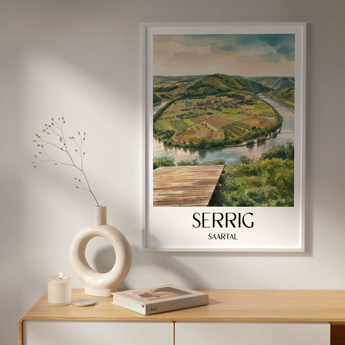 serrig-saartal-deutschland-poster-aquarell