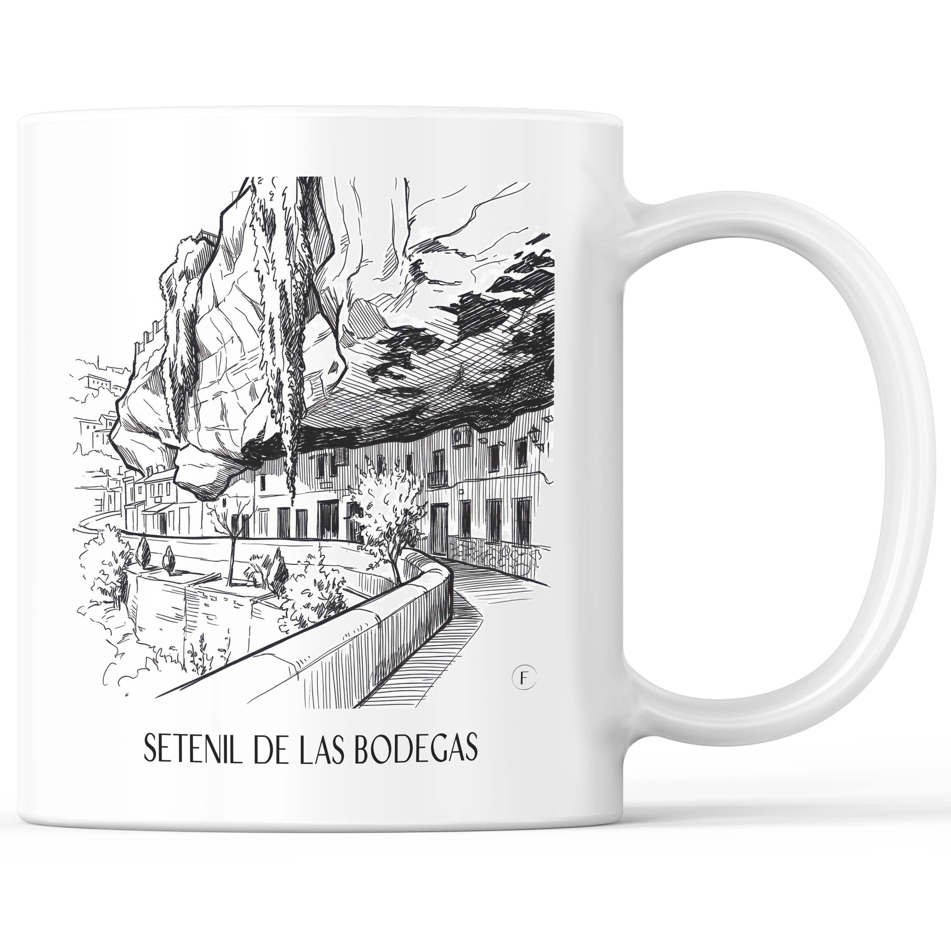 Setenil de las Bodegas Kaffeebecher - Spanien - Spanien Becher - Kaffeetasse im Skizze Stil - favplace