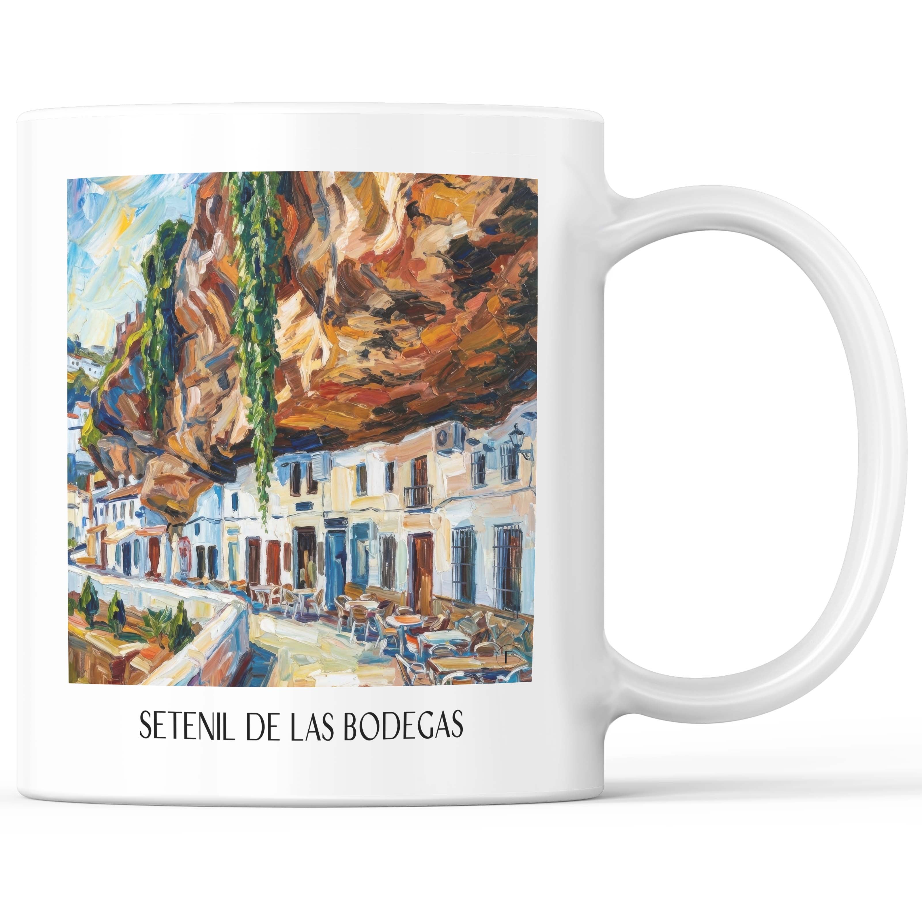 Setenil de las Bodegas Kaffeebecher - Spanien - Spanien Becher - Kaffeetasse im Ölgemälde Stil - favplace
