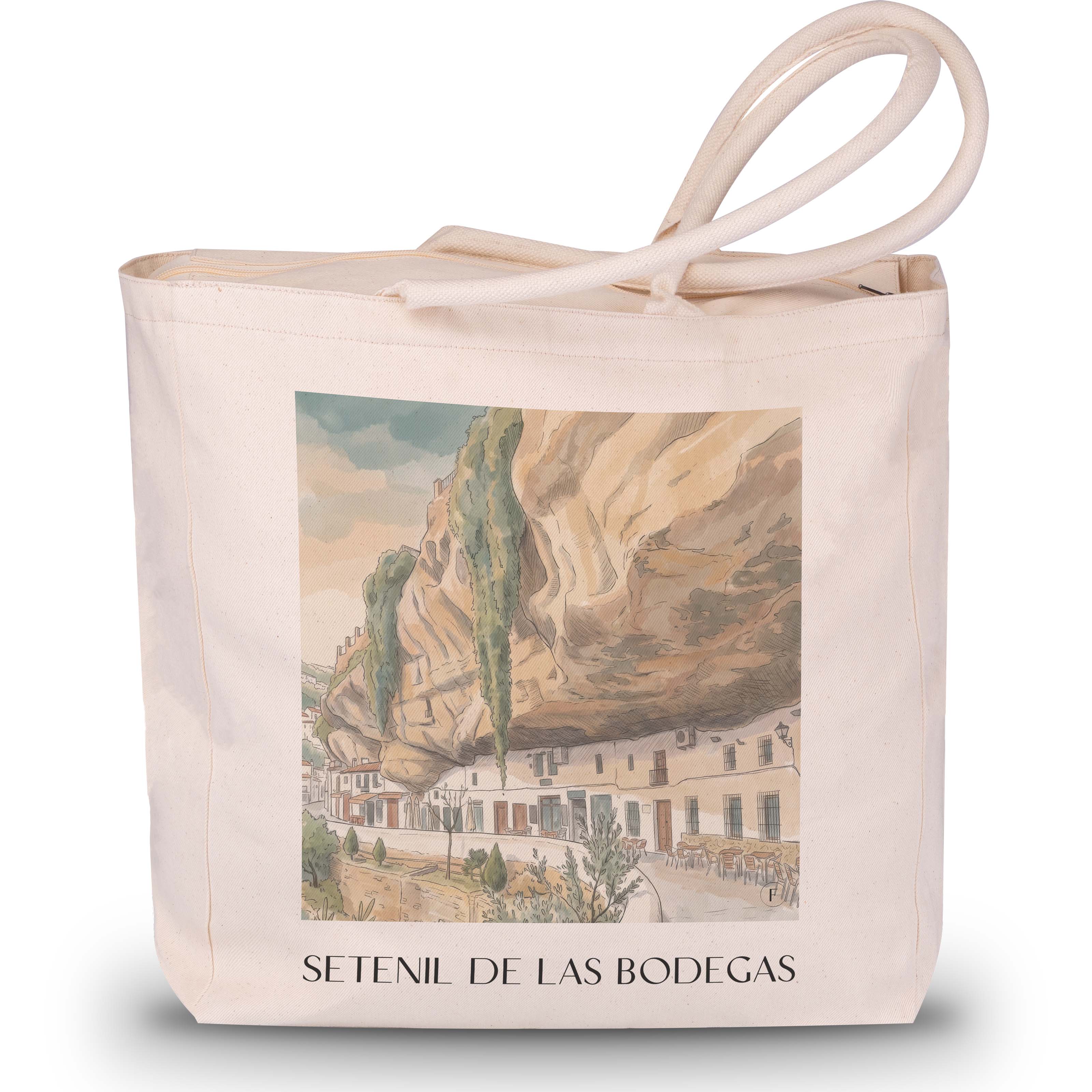 Setenil de las Bodegas Shopping Tasche - Spanien - Spanien Tote Bag - Einkaufstasche im Aquarell Stil - favplace