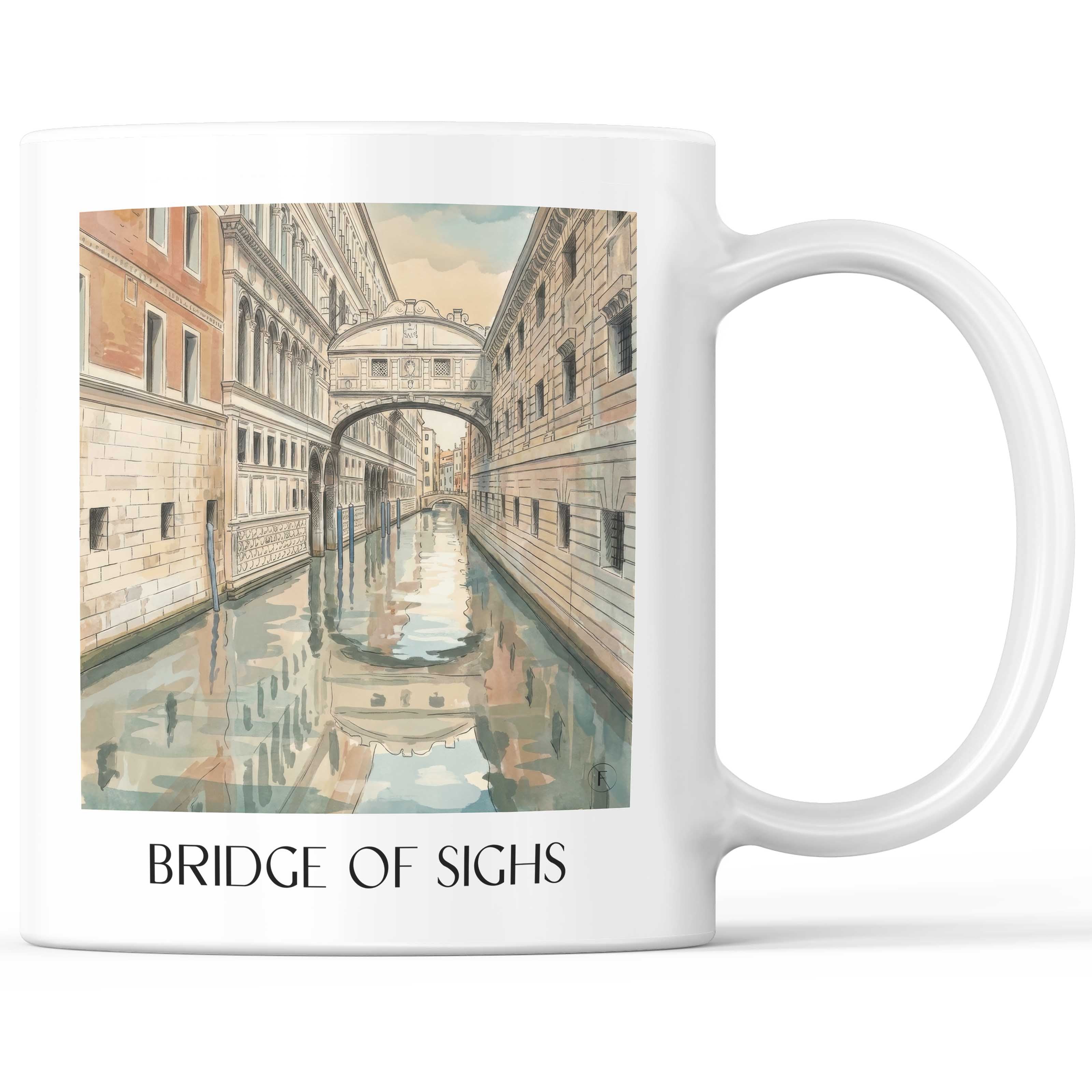Seufzerbrücke Kaffeebecher - Venedig - Italien Becher - Kaffeetasse im Aquarell Stil - favplace