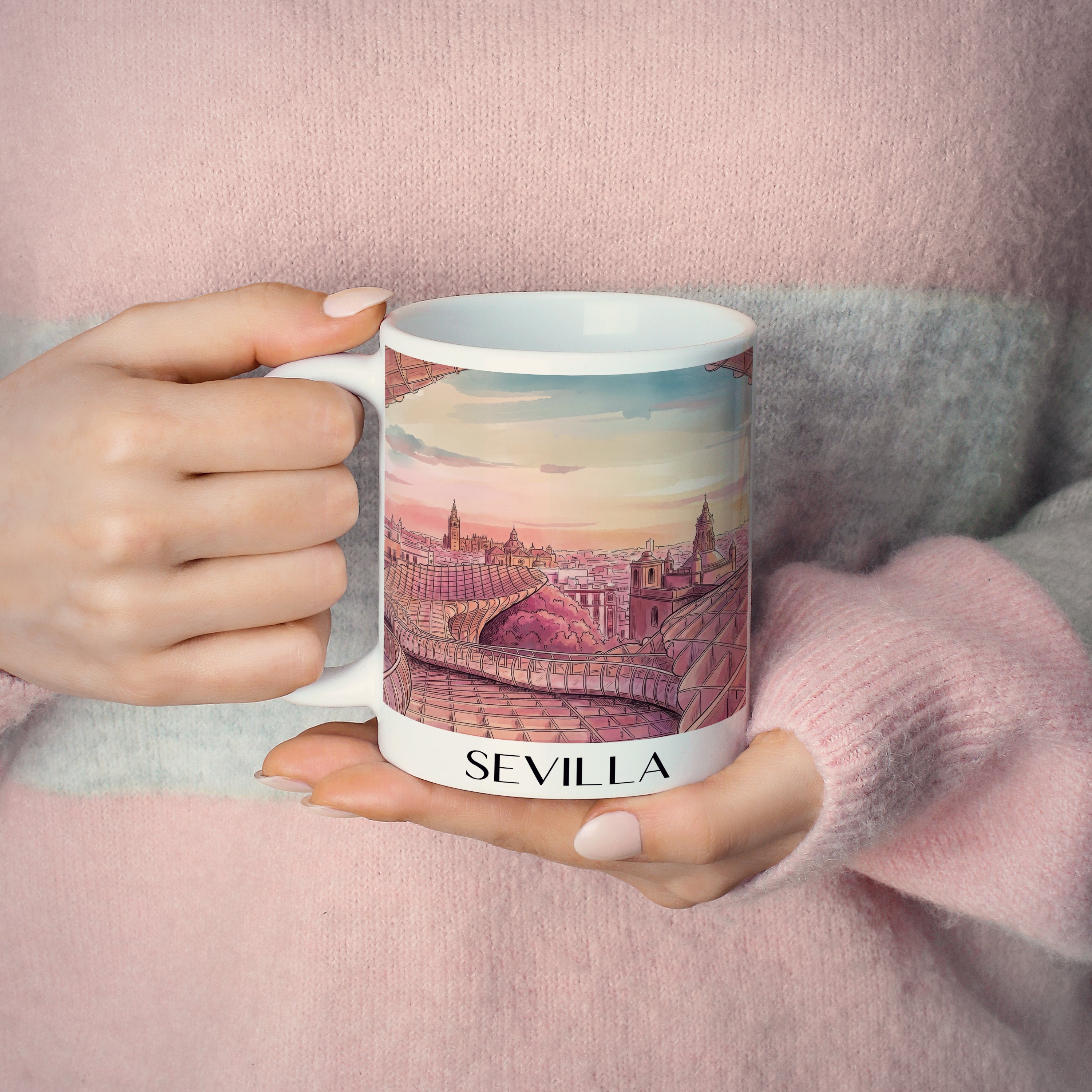 sevilla-spanien-spanien-kaffeebecher-aquarell-pink-rosa