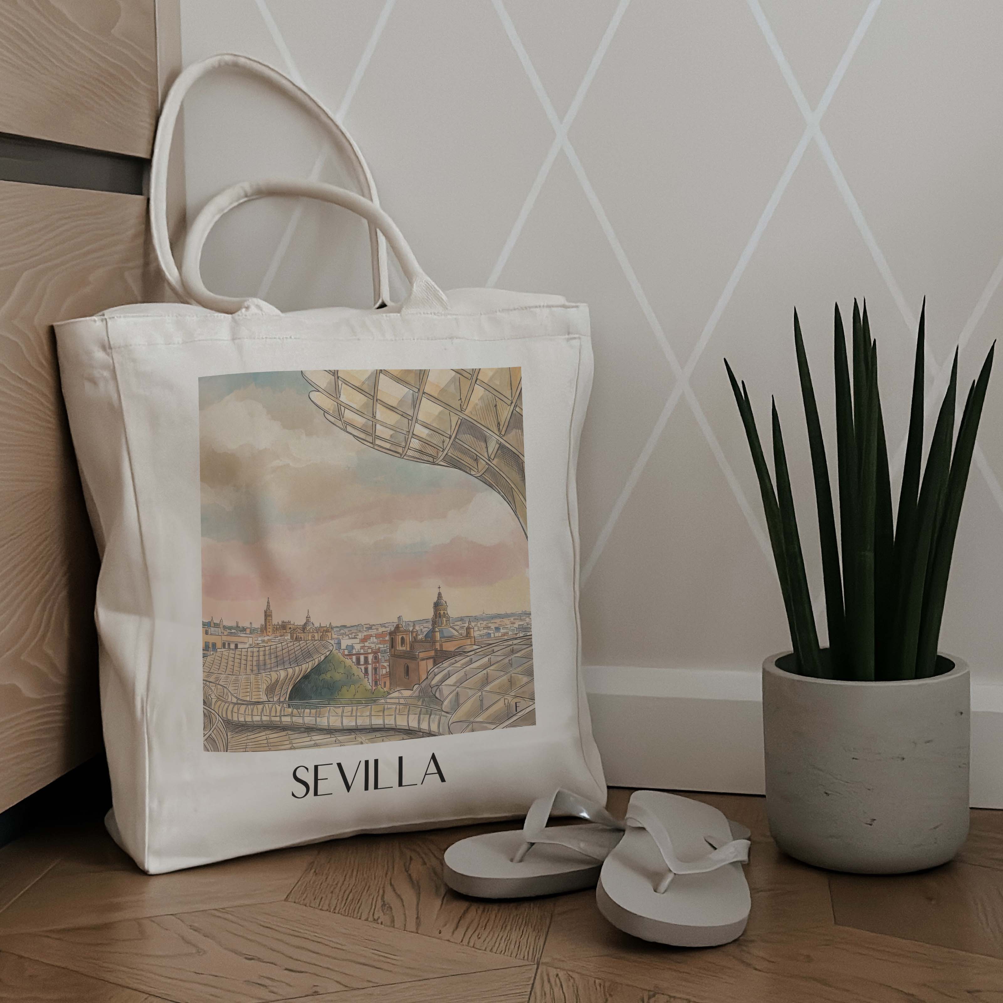 sevilla-spanien-spanien-einkaufstasche-aquarell