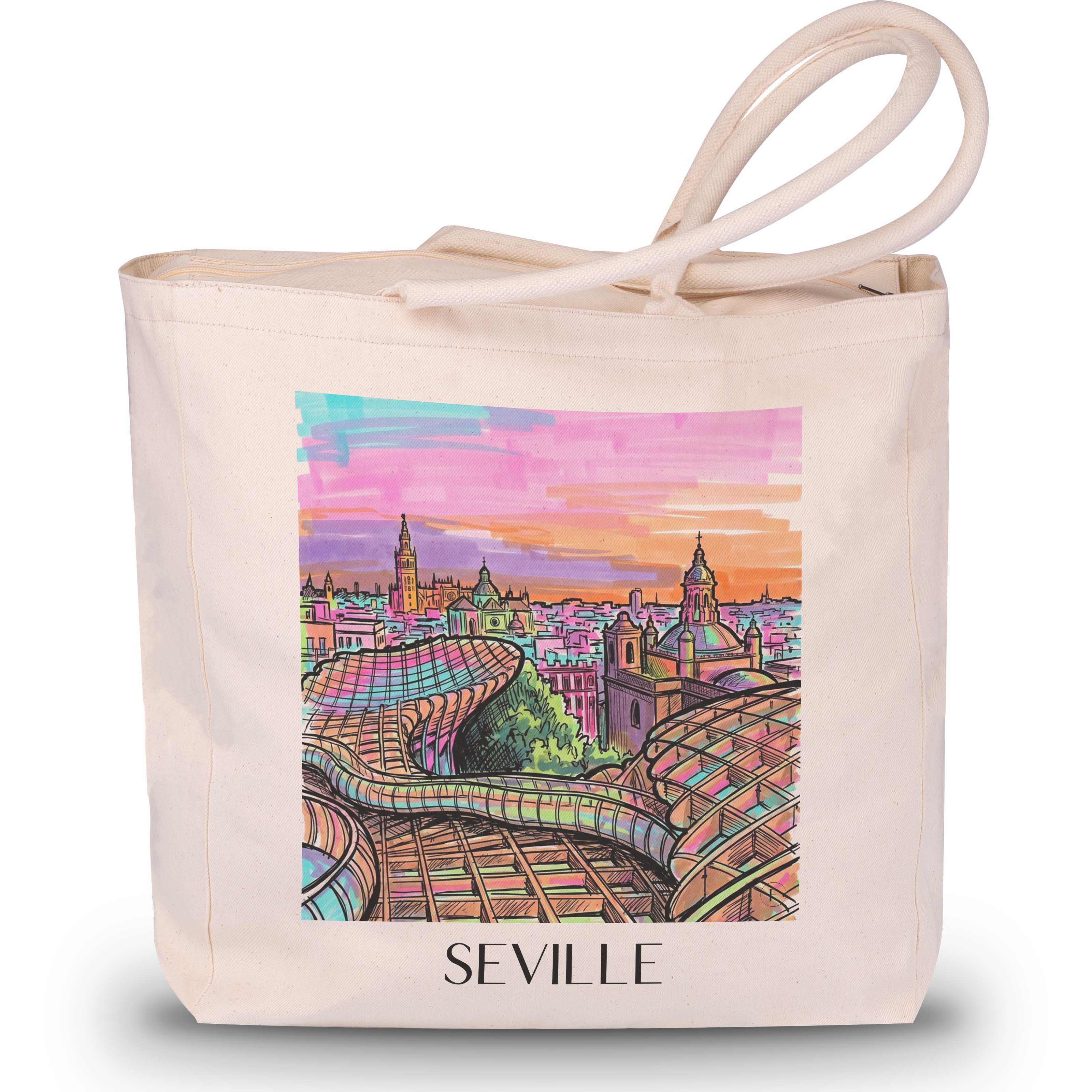 Sevilla Shopping Tasche - Spanien - Spanien Tote Bag - Einkaufstasche im Tag Graffiti Stil - favplace