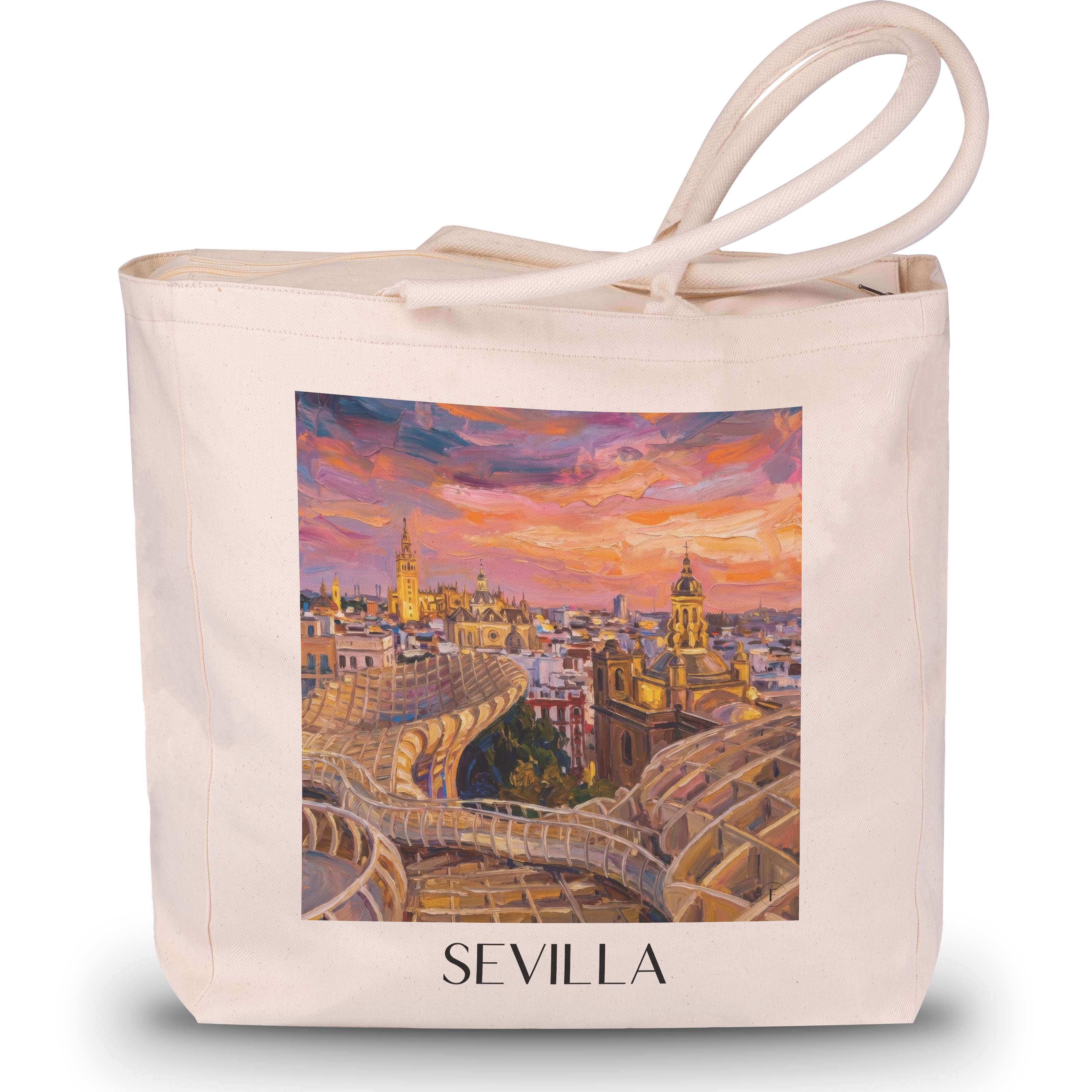 sevilla-spanien-spanien-einkaufstasche-oil-painting-oelgemaelde