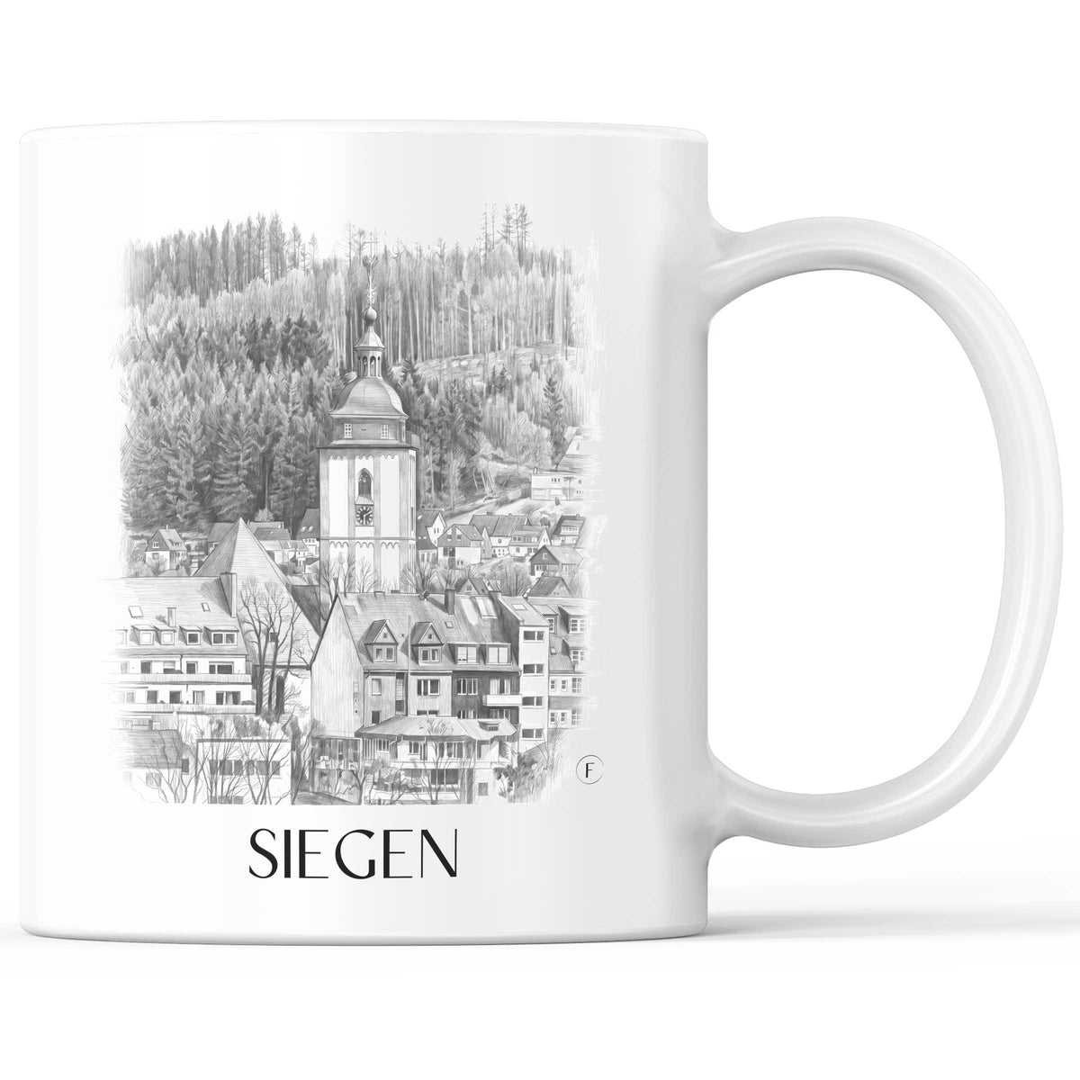 Siegen Kaffeebecher - Nordrhein-Westfalen - Deutschland Becher - Kaffeetasse im Zeichnung Stil