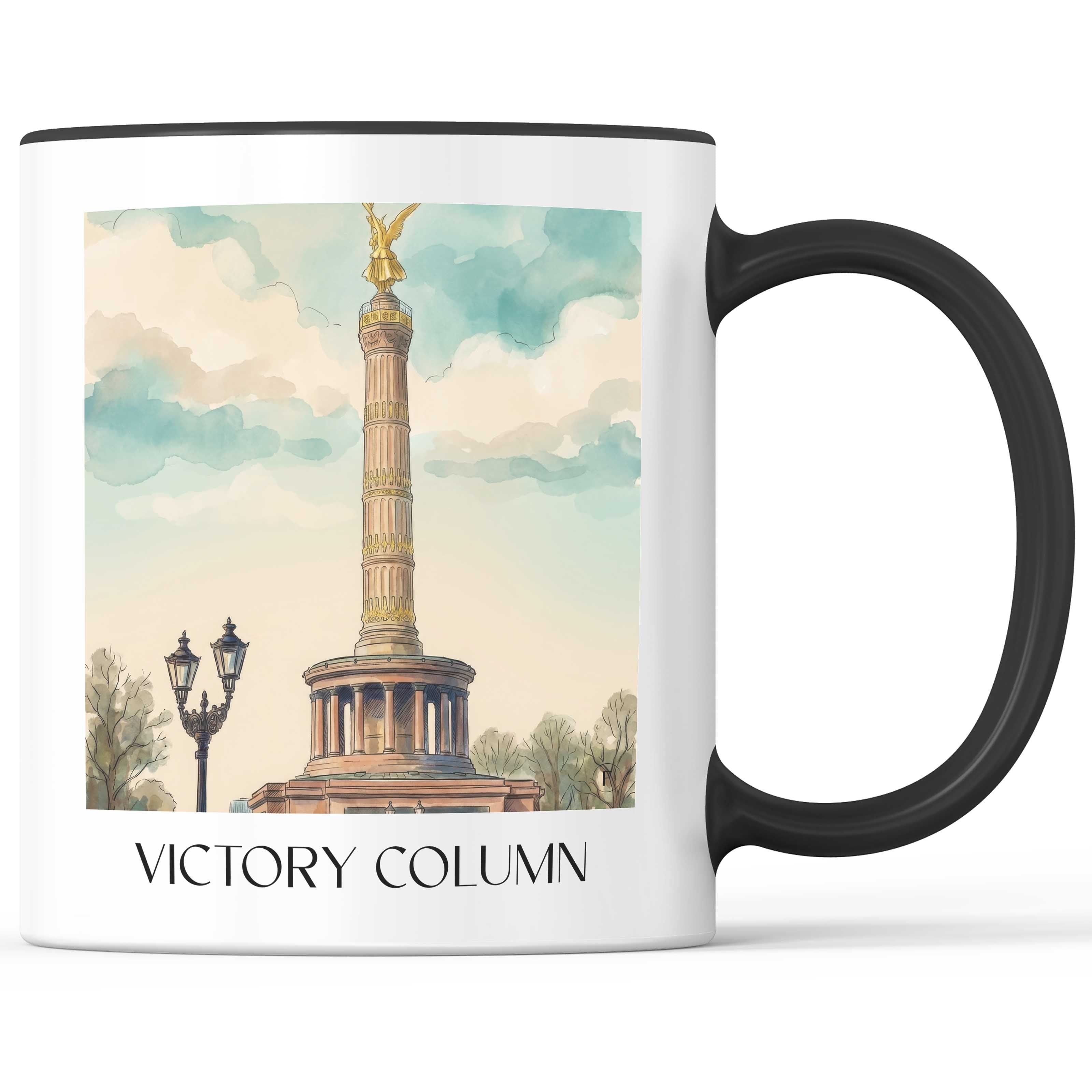 Siegessäule Kaffeebecher - Berlin - Deutschland Becher - Kaffeetasse im Aquarell Stil - favplace