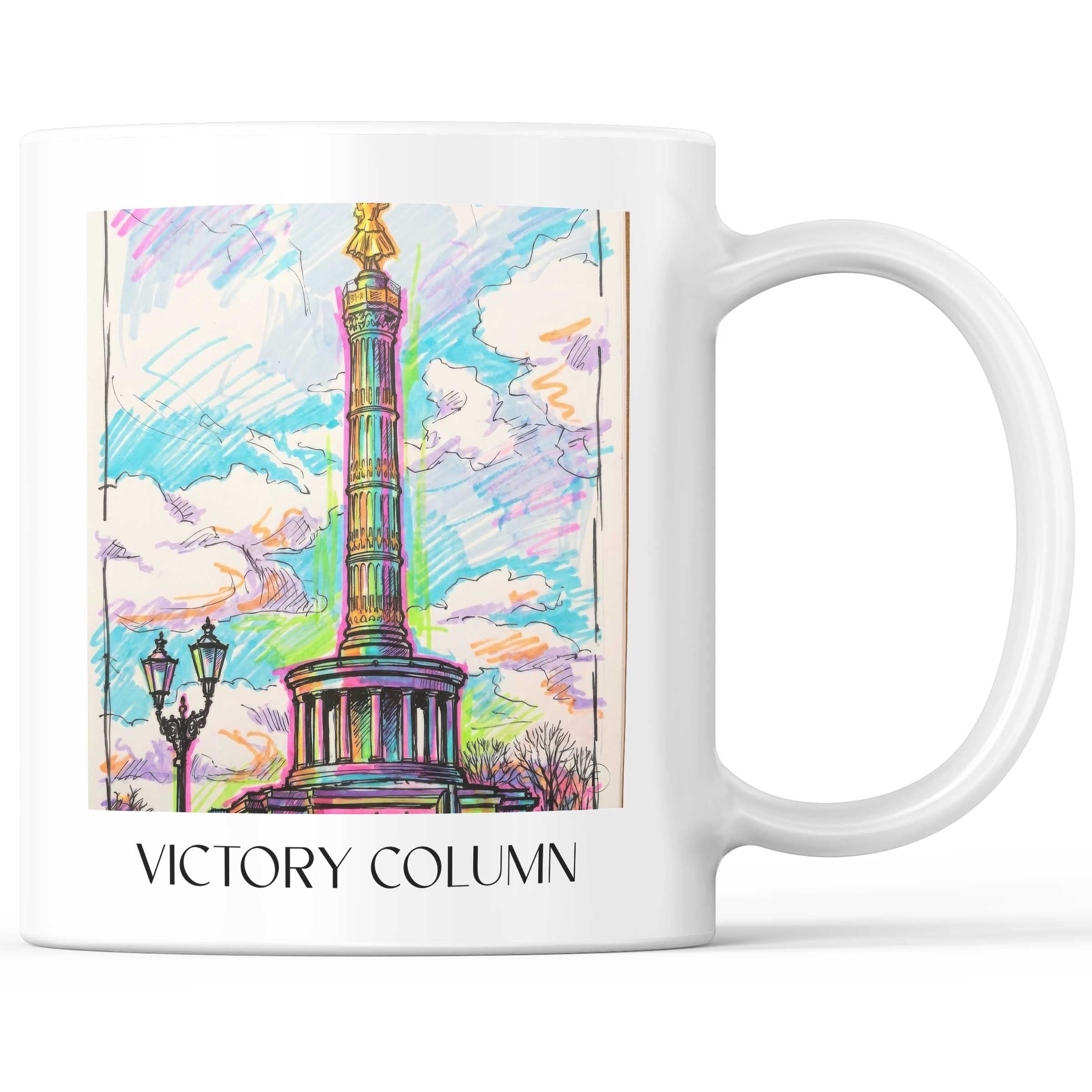 Siegessäule Kaffeebecher - Berlin - Deutschland Becher - Kaffeetasse im Tag Graffiti Stil