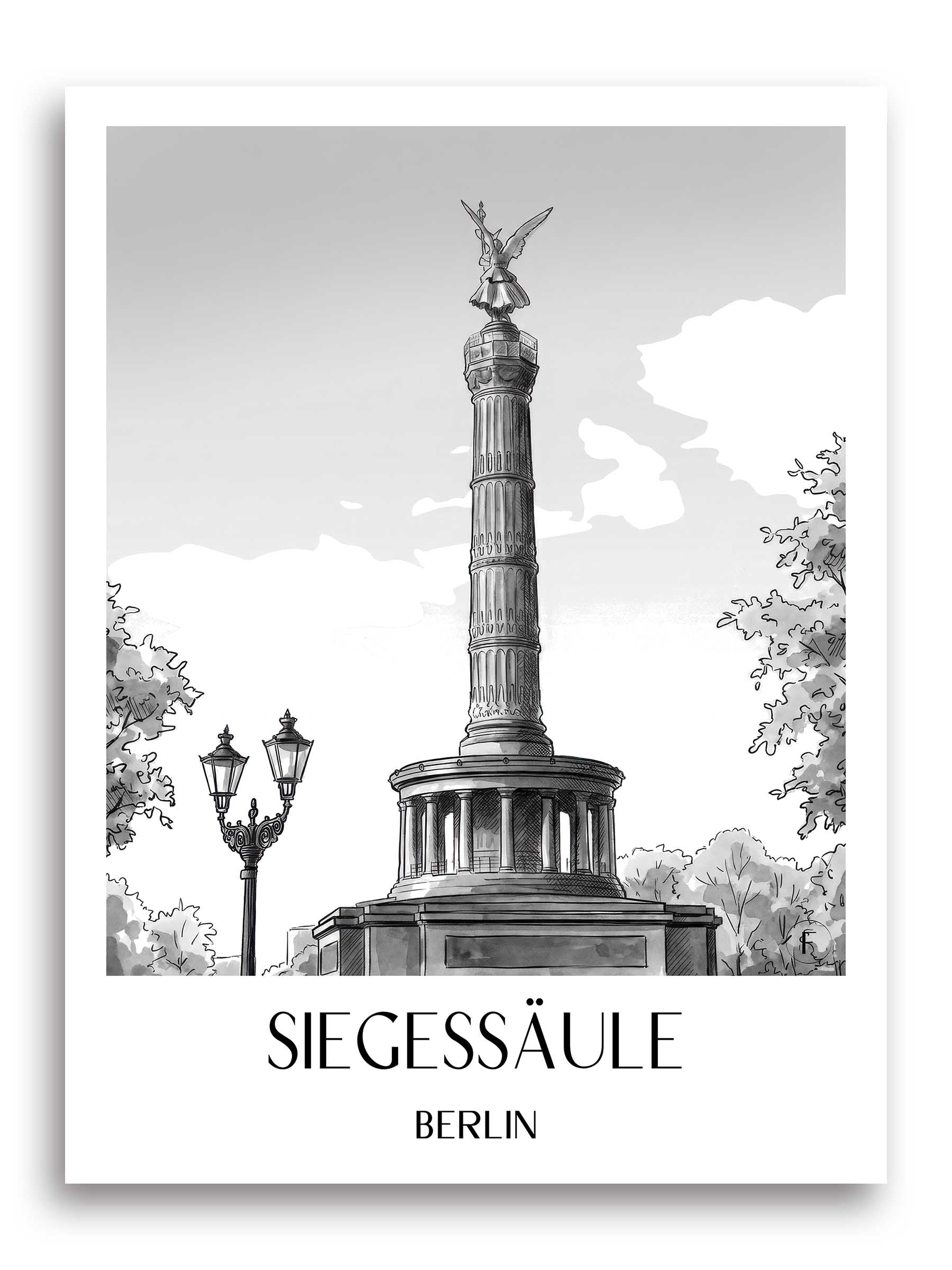 siegessäule-berlin-deutschland-poster-aquarell-schwarz-weiss