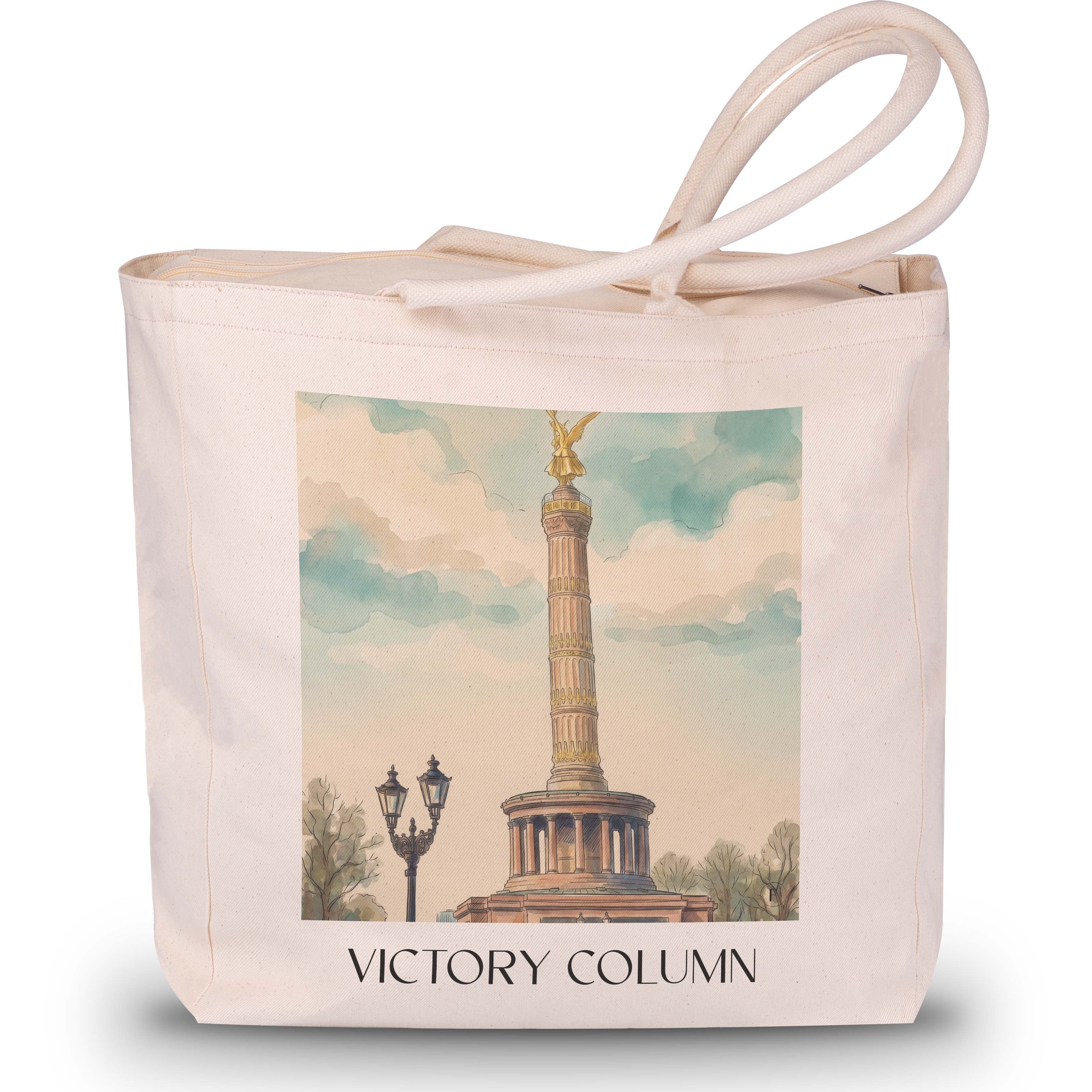 Siegessäule Shopping Tasche - Berlin - Deutschland Tote Bag - Einkaufstasche im Aquarell Stil - favplace