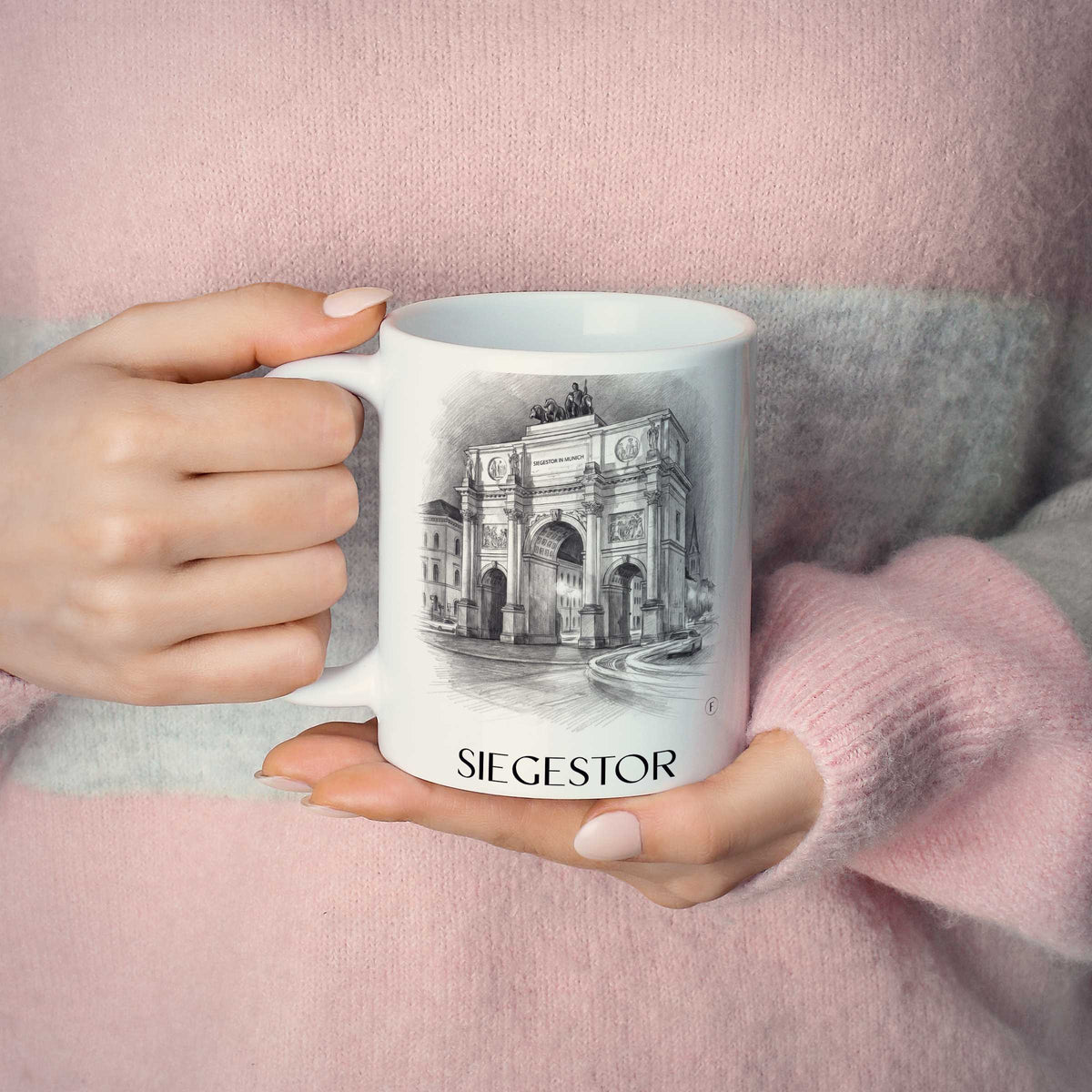 siegestor-münchen-deutschland-kaffeebecher-bleistift-zeichnung-drawing