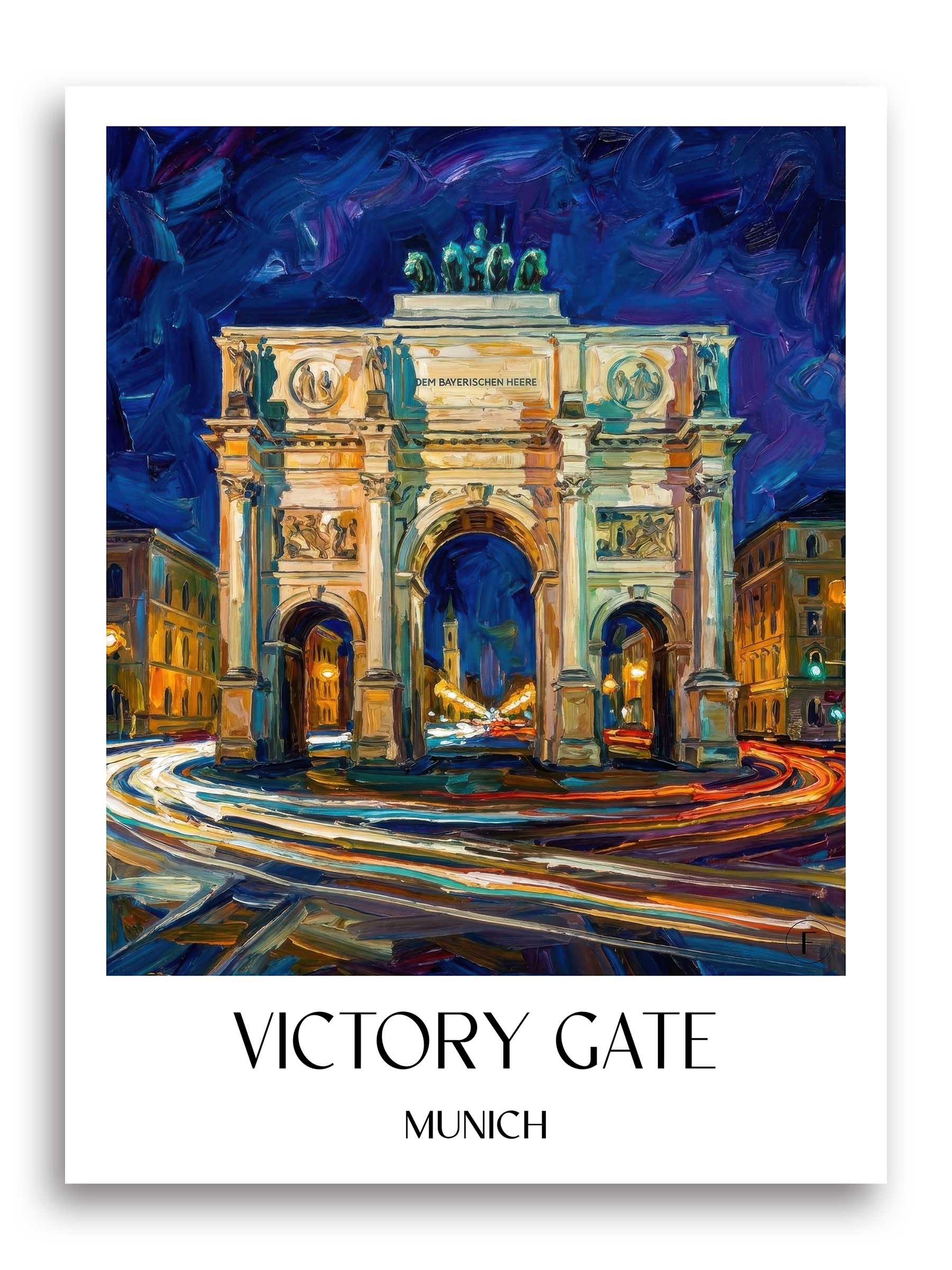 Siegestor Poster - München - Deutschland Kunstdruck - Ölgemälde von A4 bis A1 - favplace