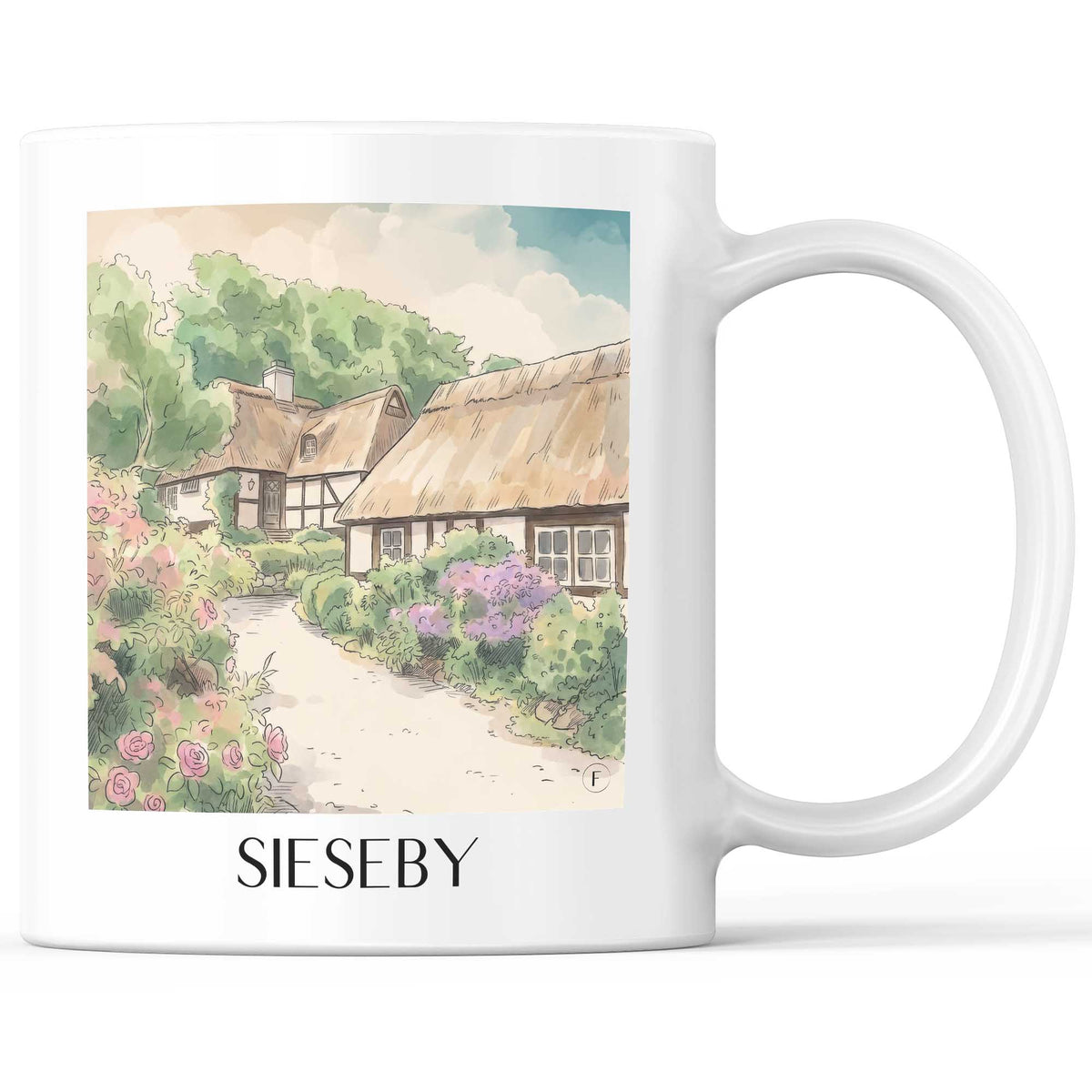 Sieseby Kaffeebecher - Schleswig-Holstein - Deutschland Becher - Kaffeetasse im Aquarell Stil - favplace