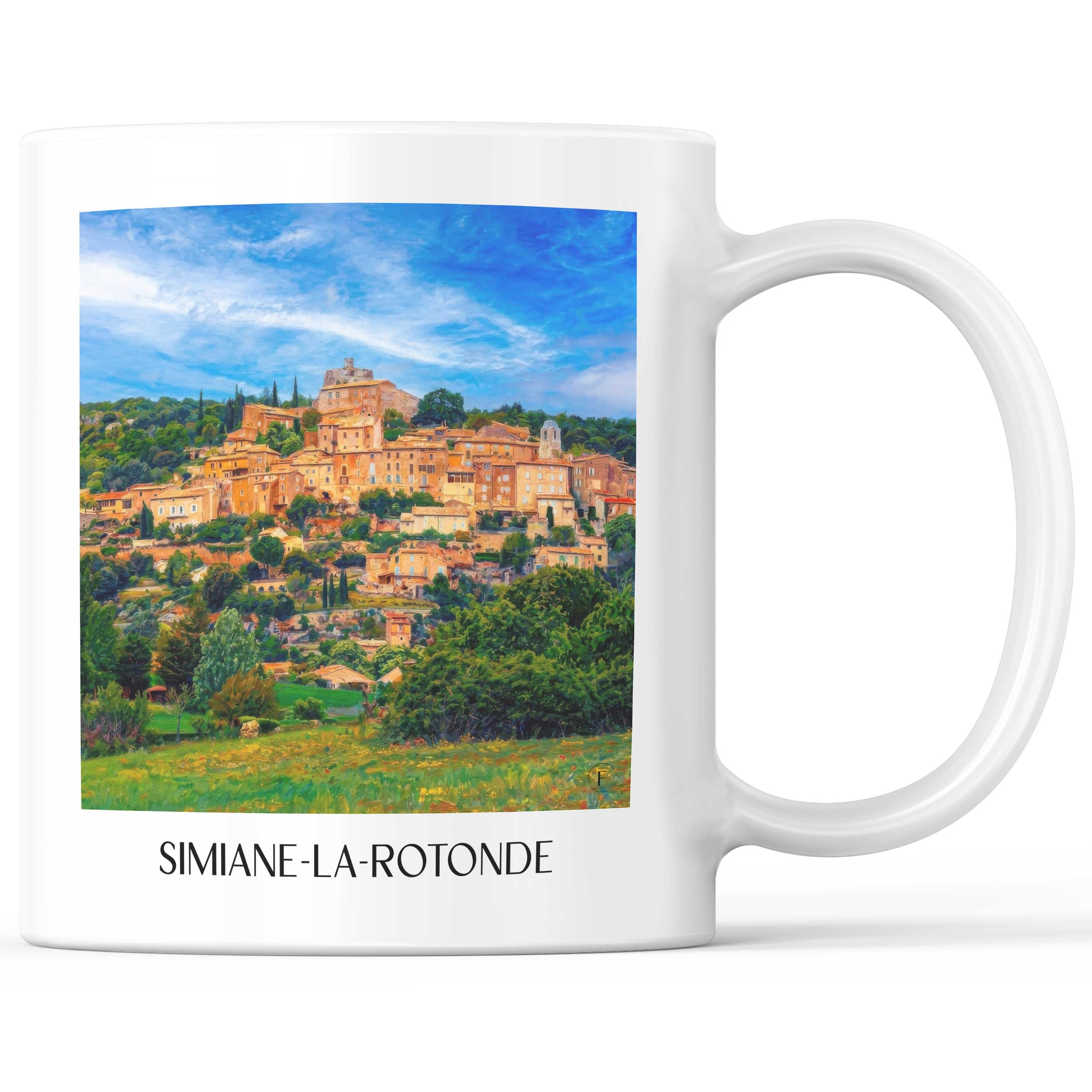 simiane-la-rotonde-provence-frankreich-kaffeebecher-oil-painting-oelgemaelde