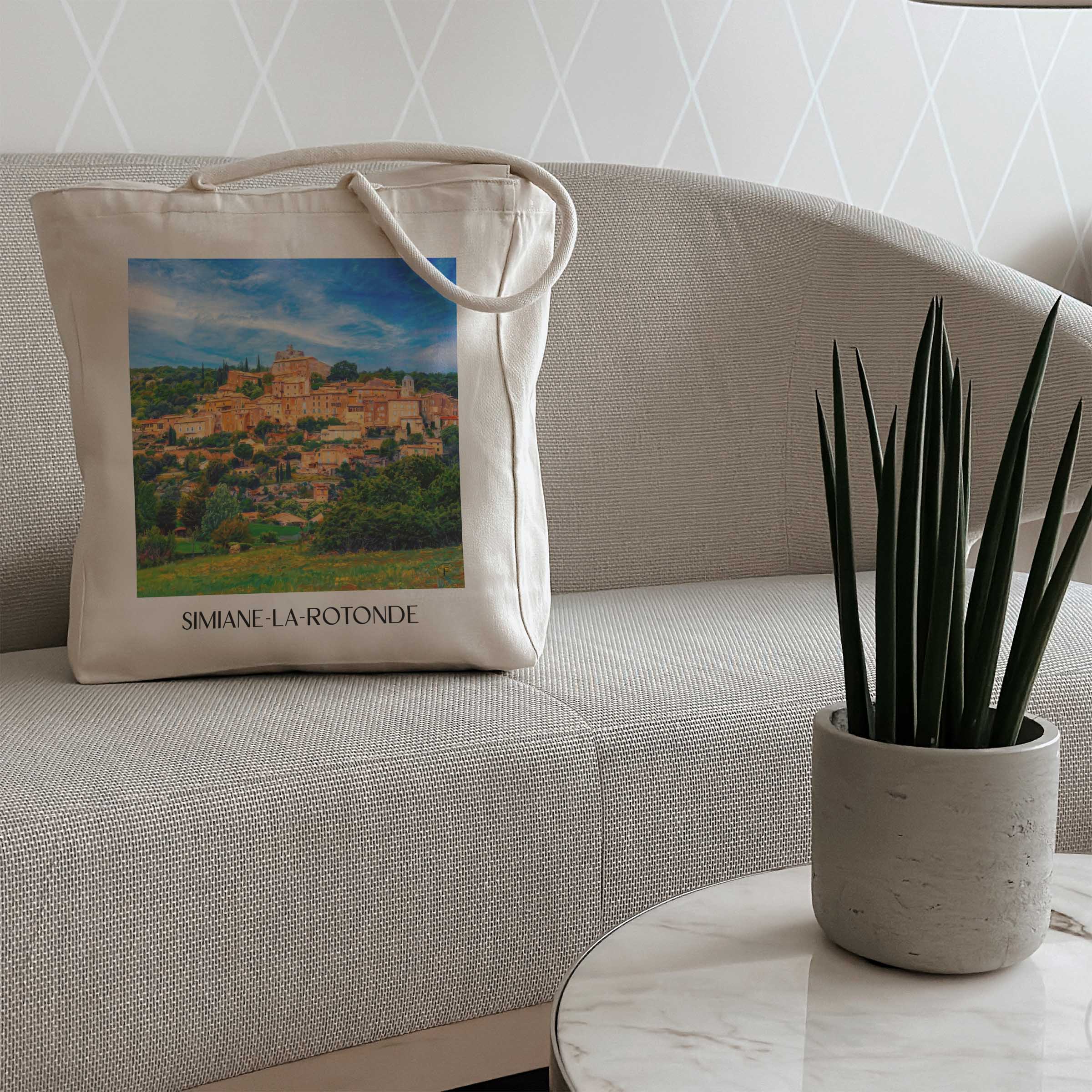 simiane-la-rotonde-provence-frankreich-einkaufstasche-oil-painting-oelgemaelde