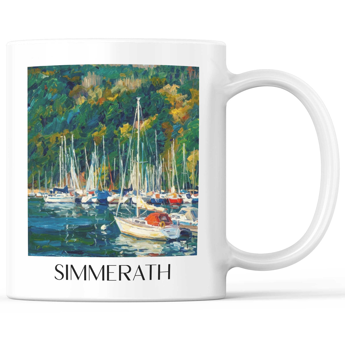 Simmerath Kaffeebecher - Eifel - Deutschland Becher - Kaffeetasse im Ölgemälde Stil - favplace