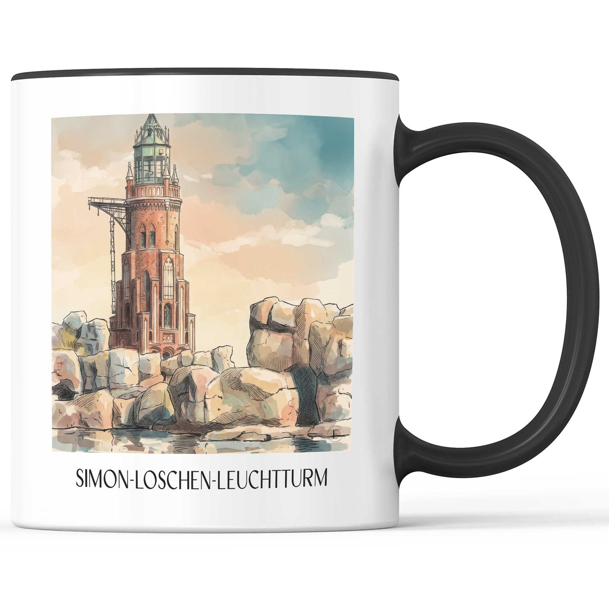 simon-loschen-leuchtturm-bremerhaven-deutschland-kaffeebecher-aquarell