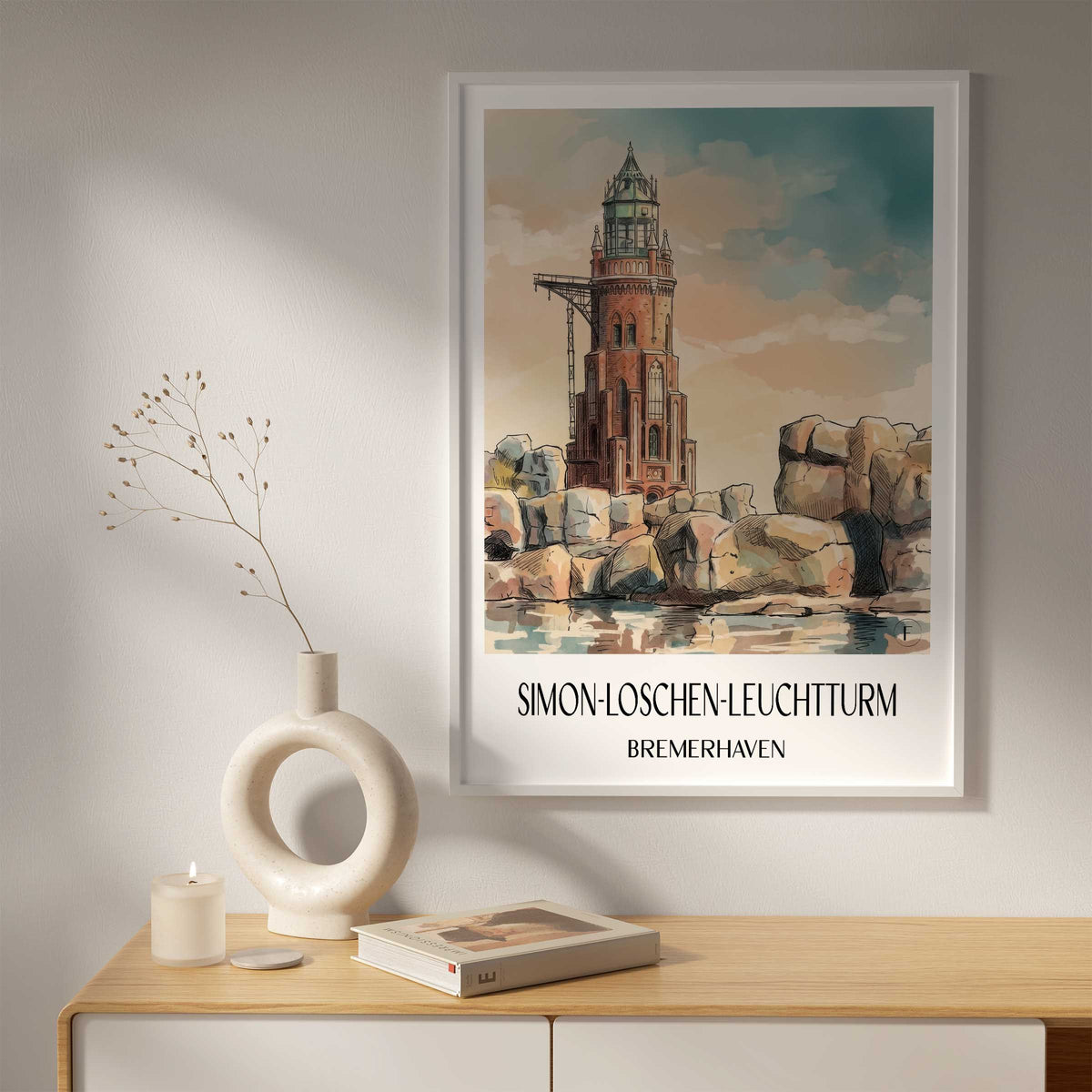simon-loschen-leuchtturm-bremerhaven-deutschland-poster-aquarell