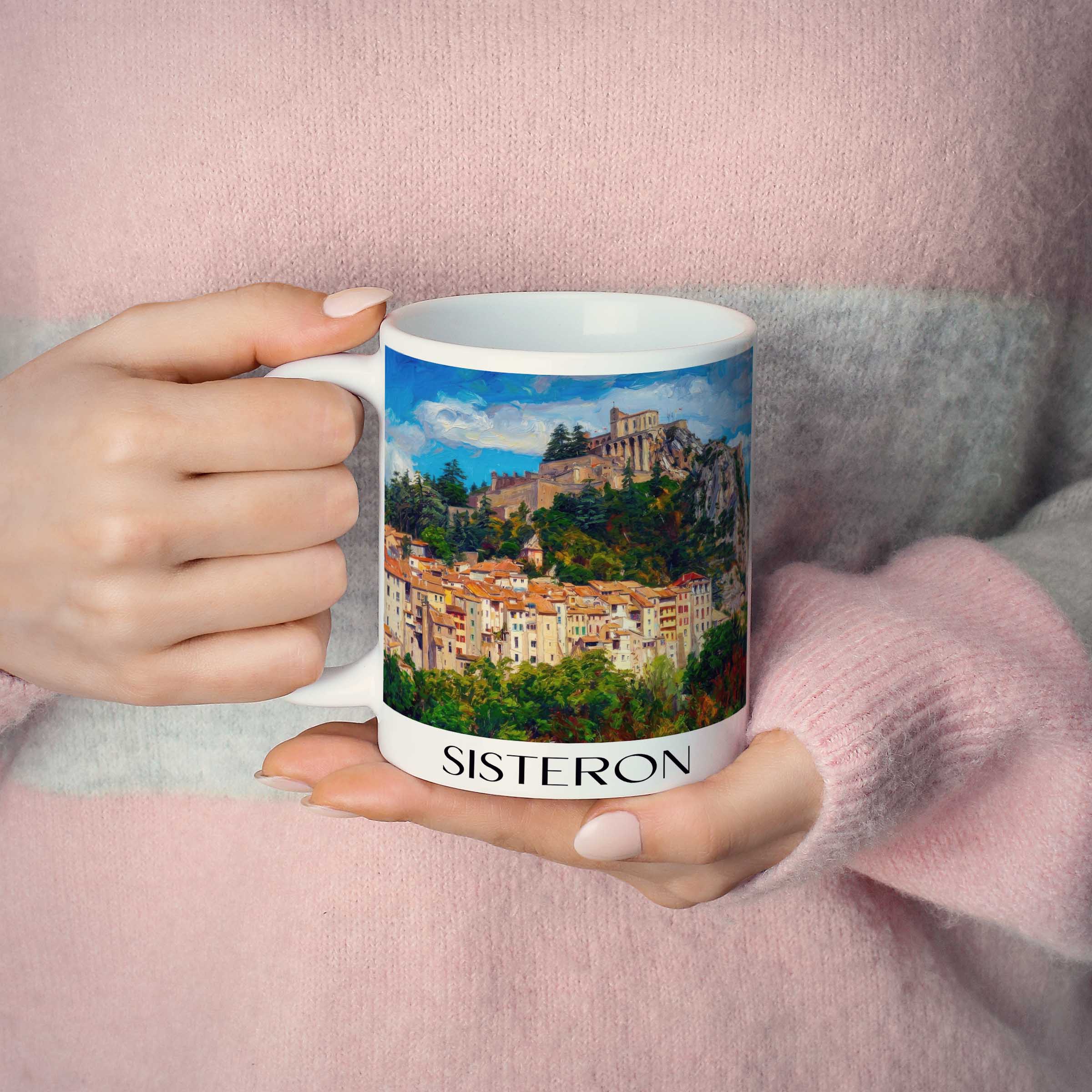 sisteron-provence-frankreich-kaffeebecher-oil-painting-oelgemaelde