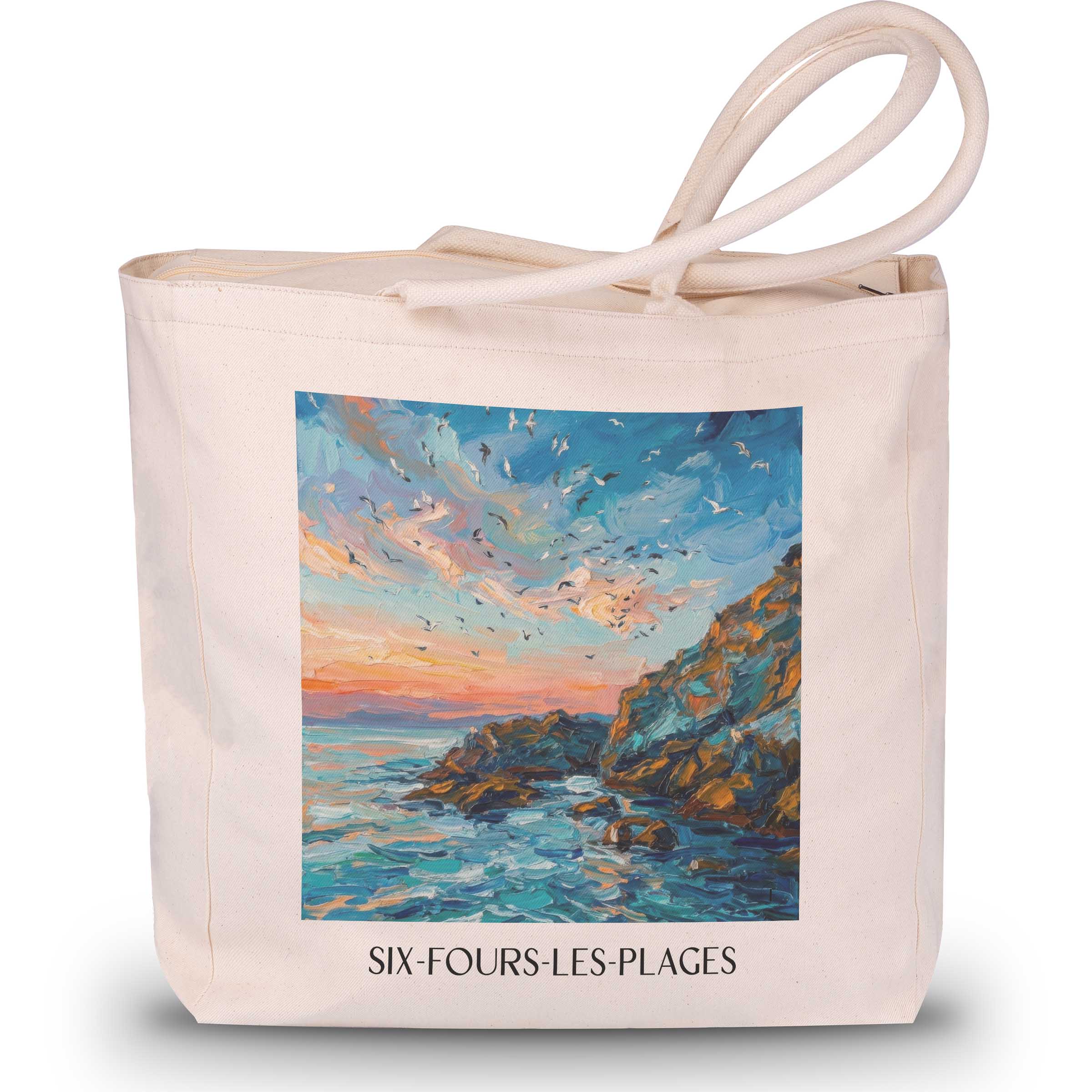six-fours-les-plages-côte-provençale-frankreich-einkaufstasche-oil-painting-oelgemaelde