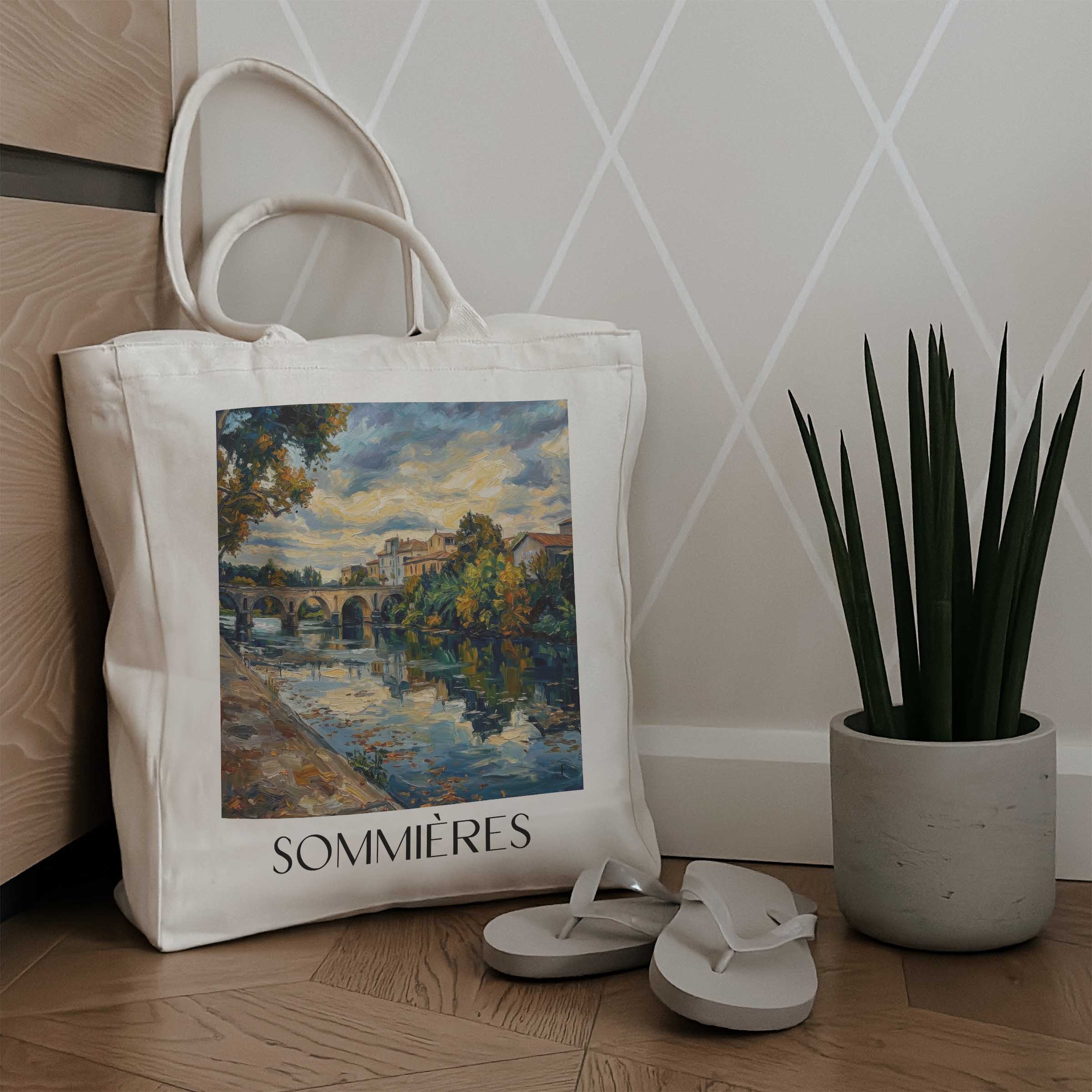 sommières--okzitanien-frankreich-einkaufstasche-oil-painting-oelgemaelde