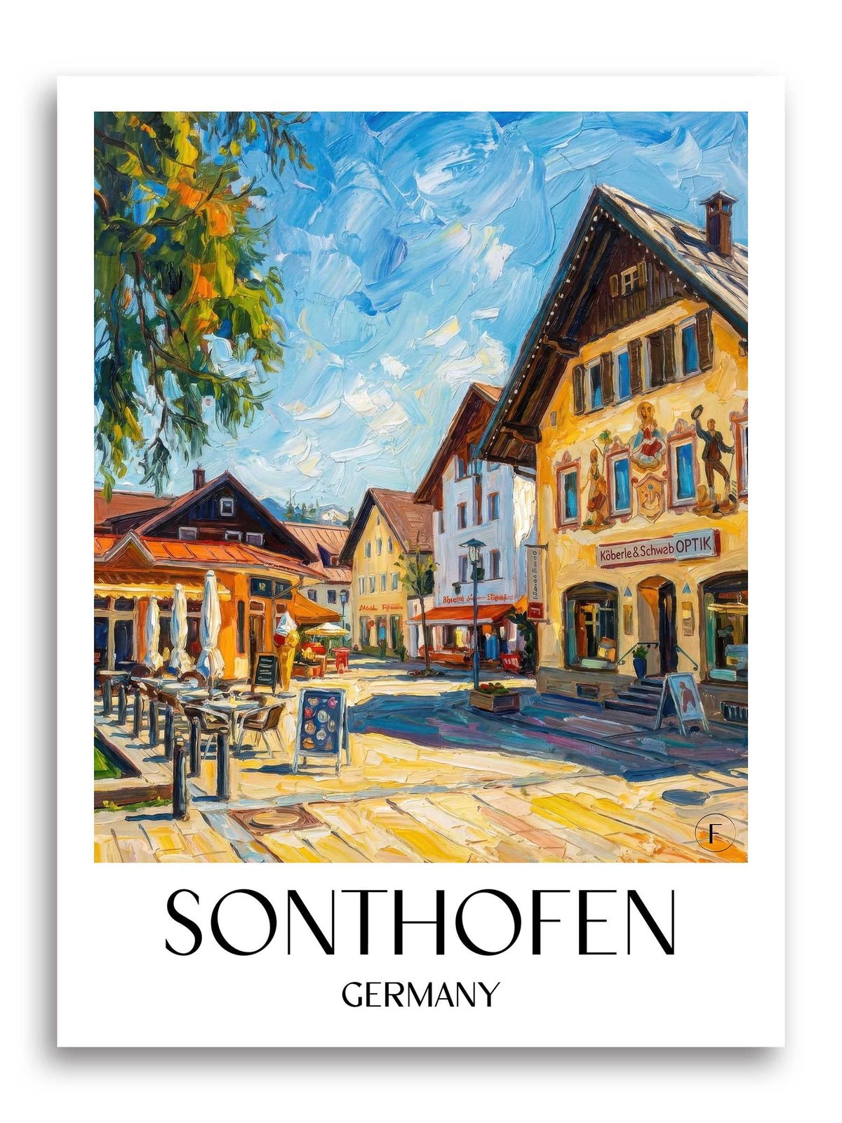 Sonthofen Poster - Oberallgäu - Deutschland Kunstdruck - Ölgemälde von A4 bis A1 - favplace