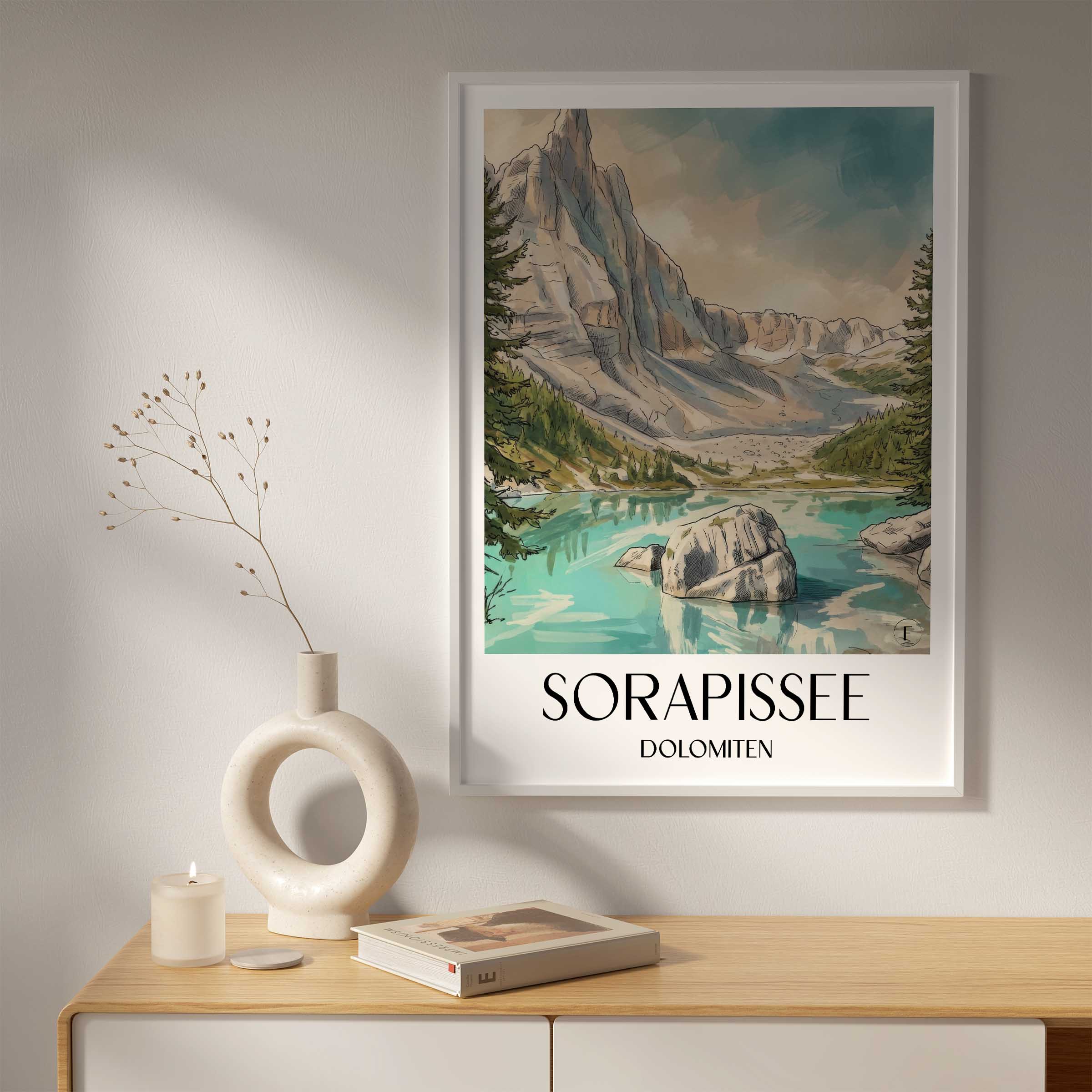 sorapissee-dolomiten-italien-poster-aquarell