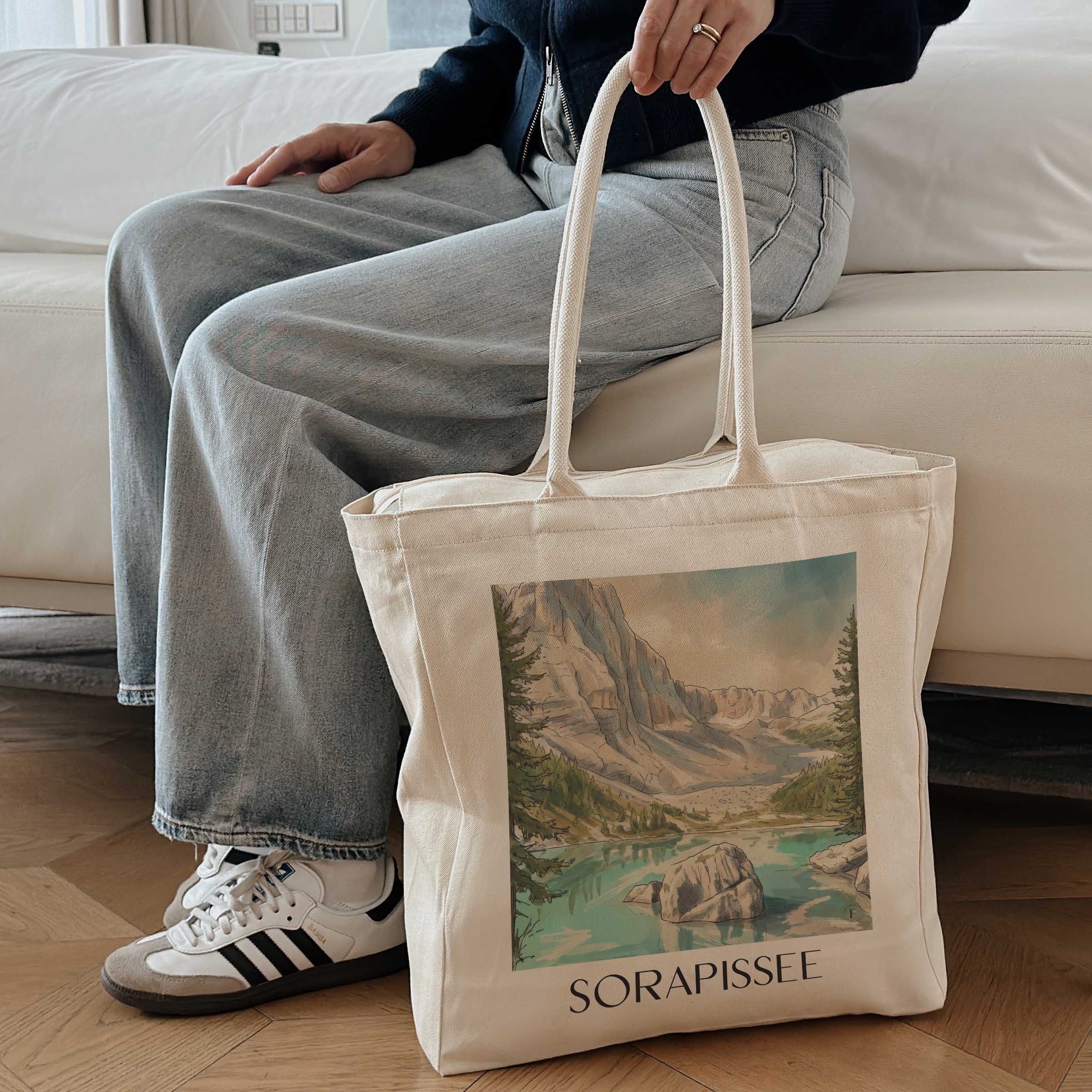 sorapissee-dolomiten-italien-einkaufstasche-aquarell