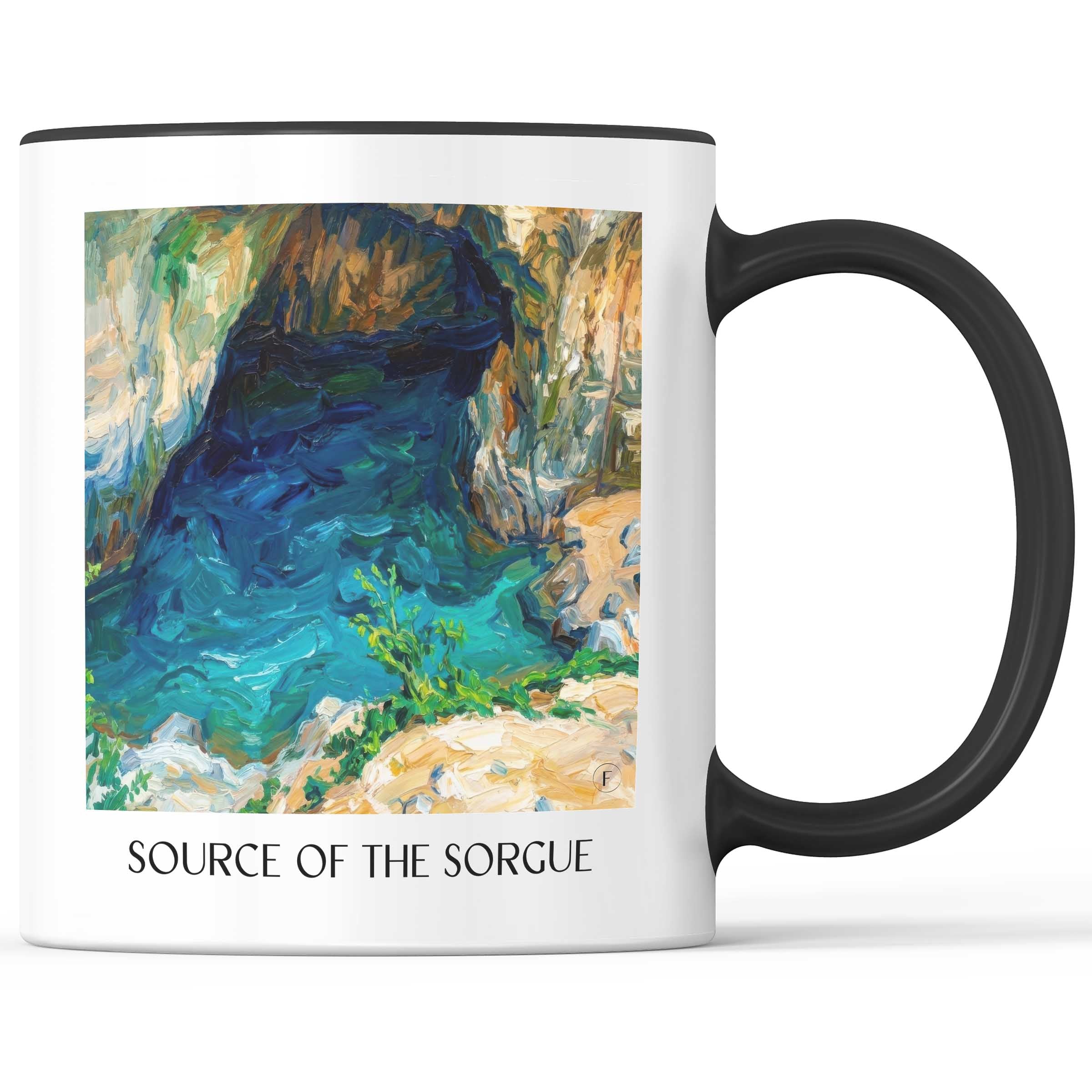 Source de la Sorgue Kaffeebecher - Fontaine-de-Vaucluse - Frankreich Becher - Kaffeetasse im Ölgemälde Stil - favplace