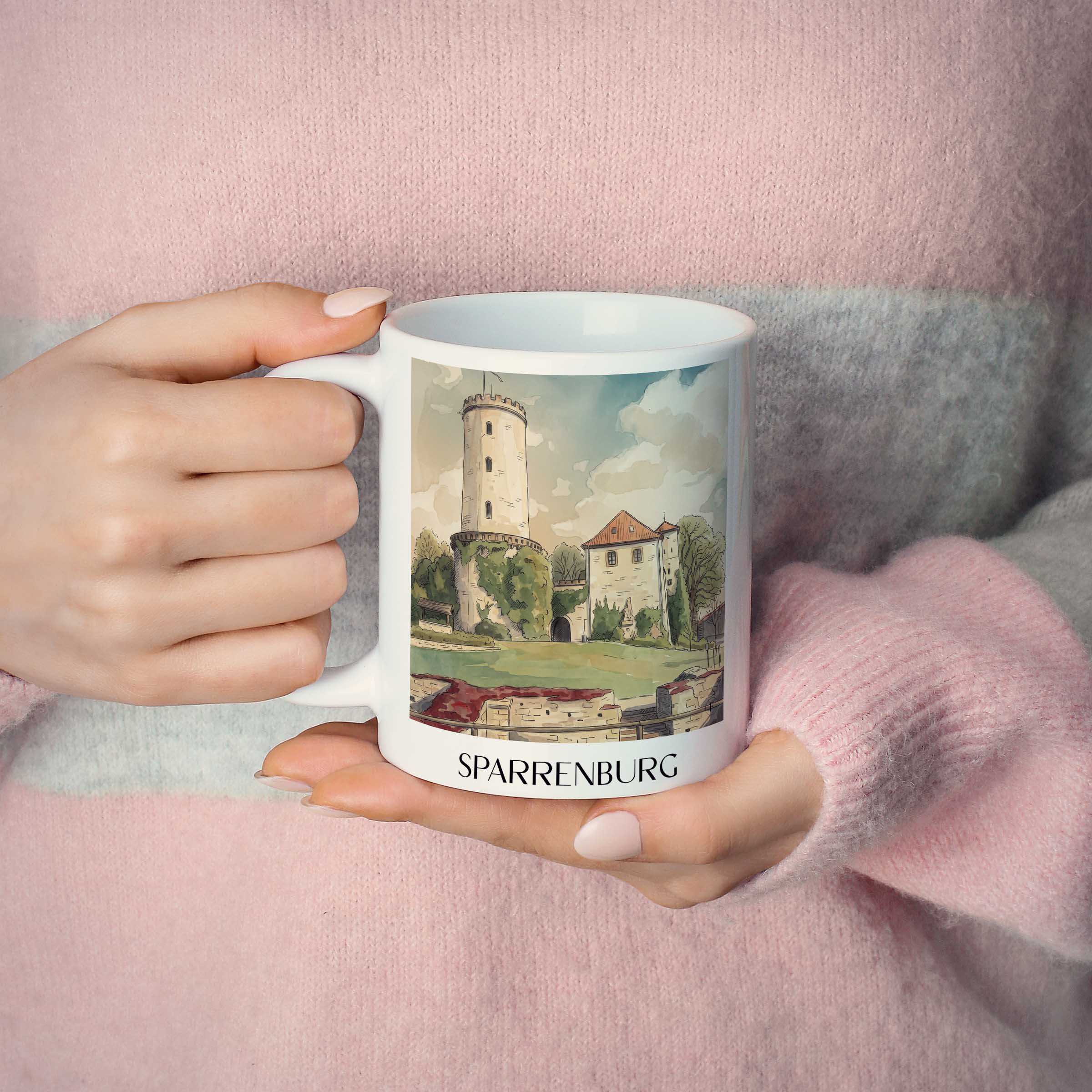 sparrenburg-bielefeld-deutschland-kaffeebecher-aquarell