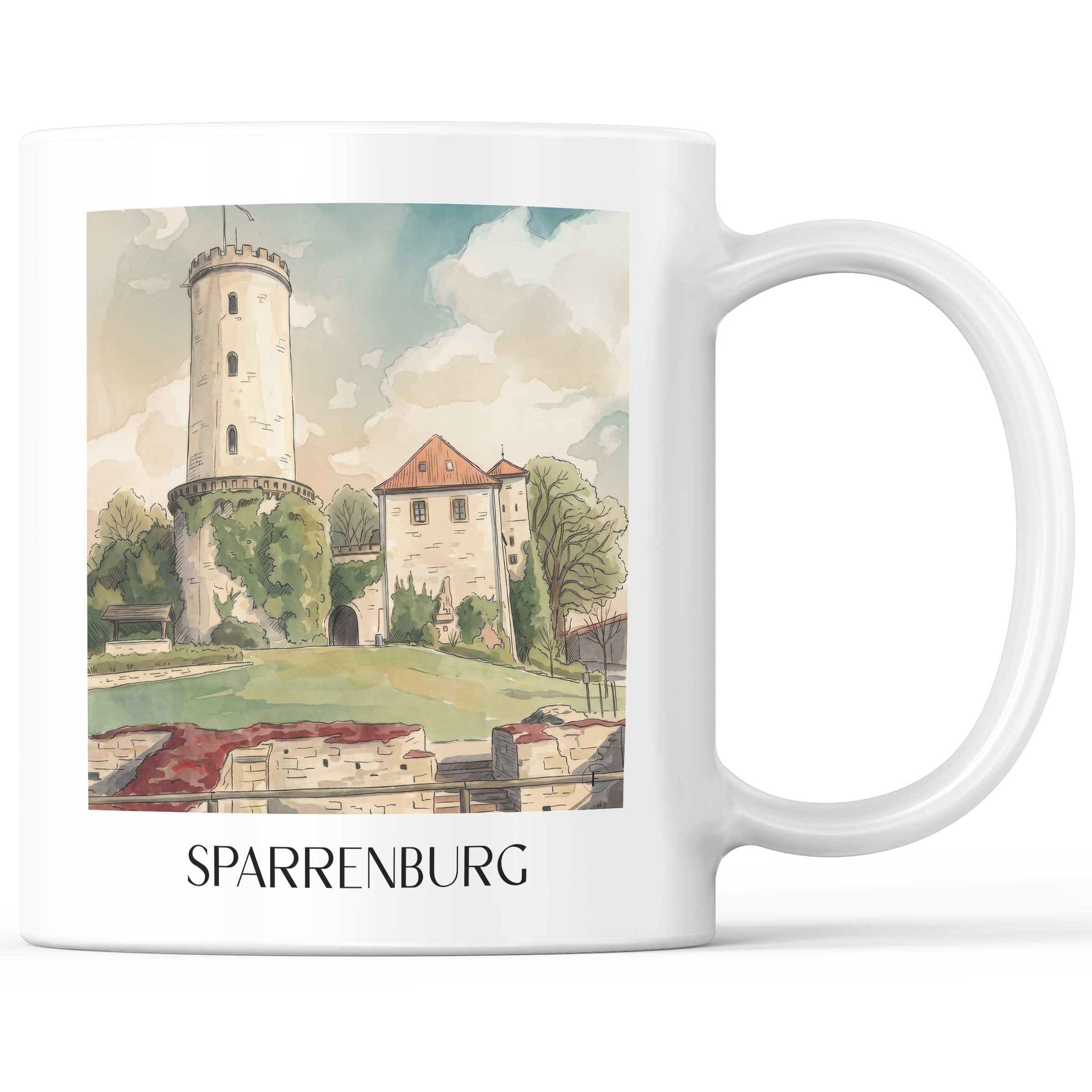 sparrenburg-bielefeld-deutschland-kaffeebecher-aquarell