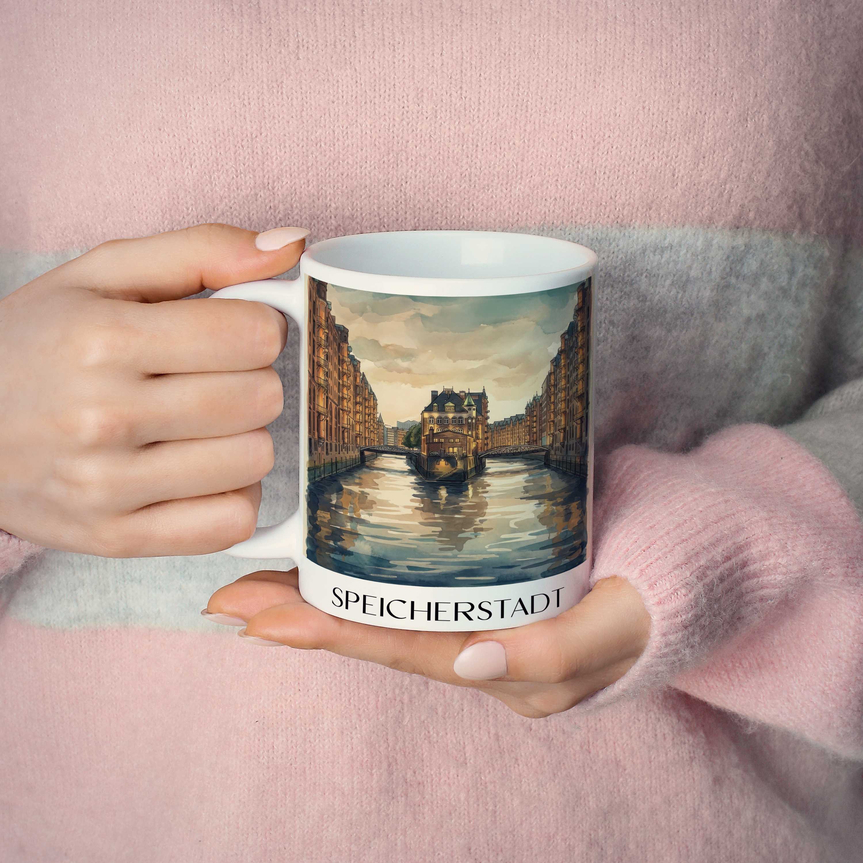 speicherstadt-hamburg-deutschland-kaffeebecher-aquarell
