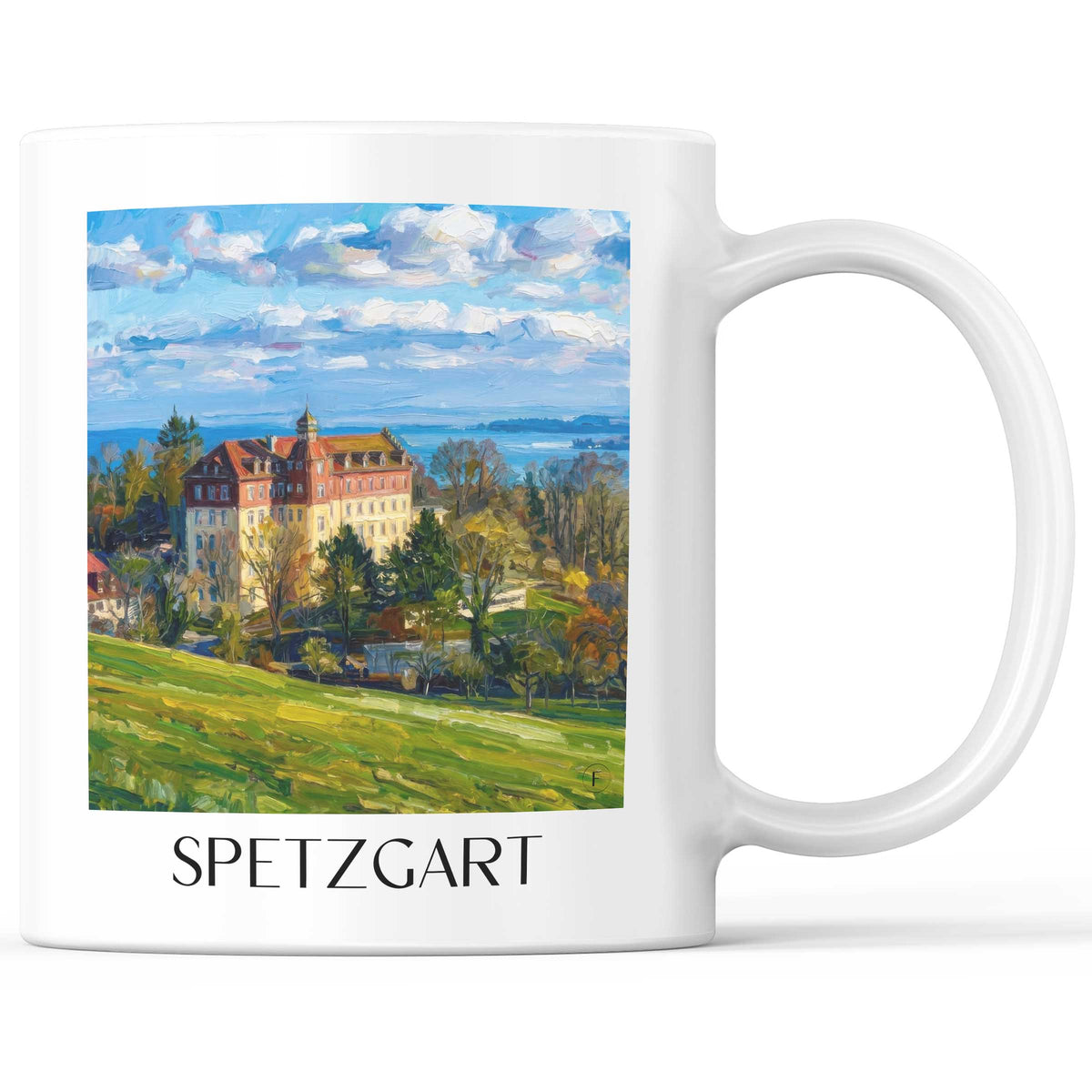 Spetzgart Kaffeebecher - Bodensee - Deutschland Becher - Kaffeetasse im Ölgemälde Stil - favplace