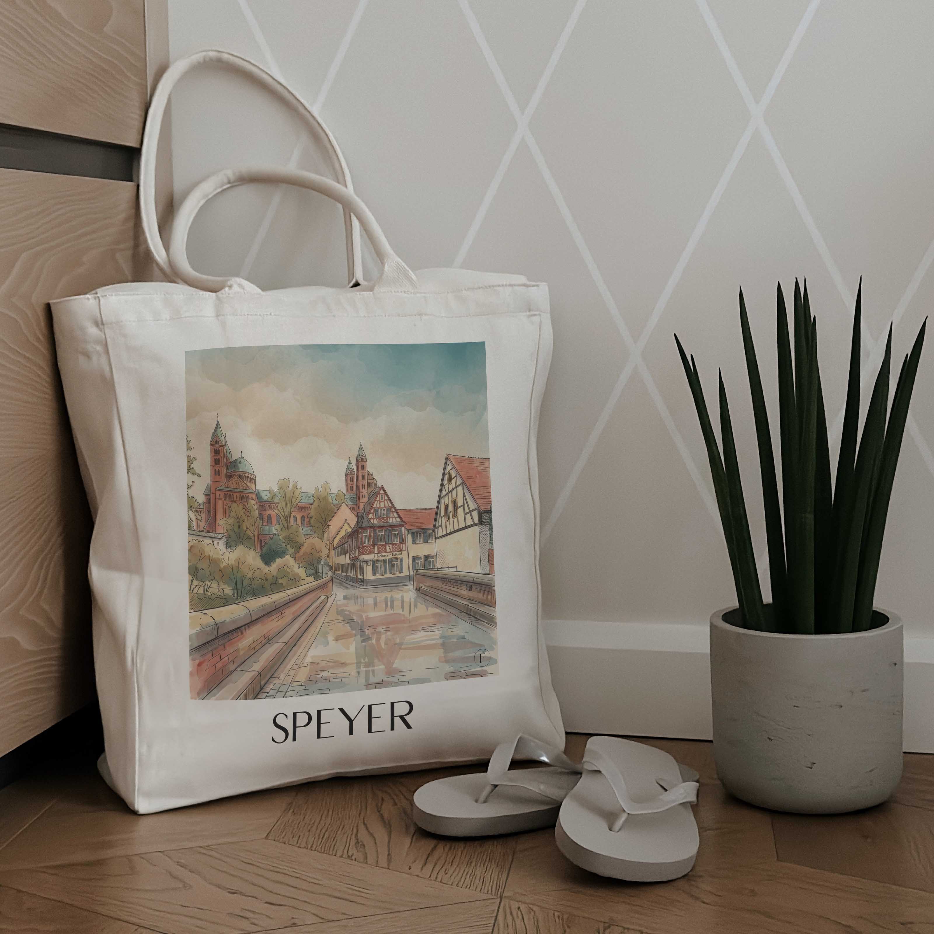 speyer-rheinland-pfalz-deutschland-einkaufstasche-aquarell