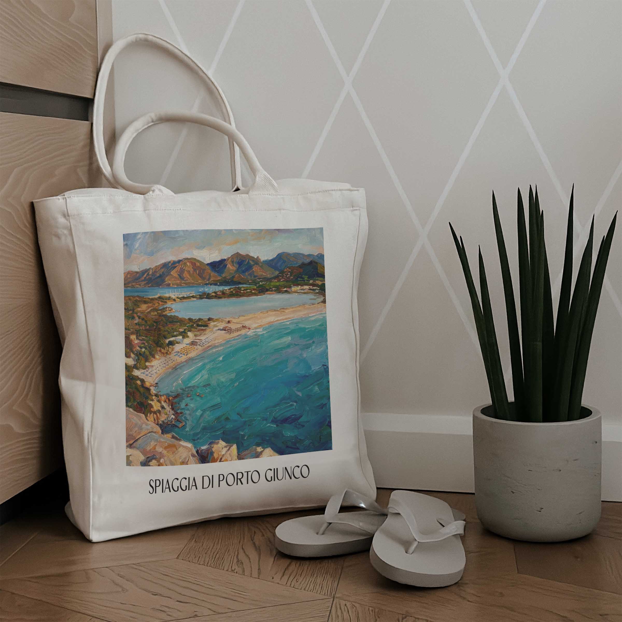 spiaggia-di-porto-giunco-sardinien-italien-einkaufstasche-oil-painting-oelgemaelde