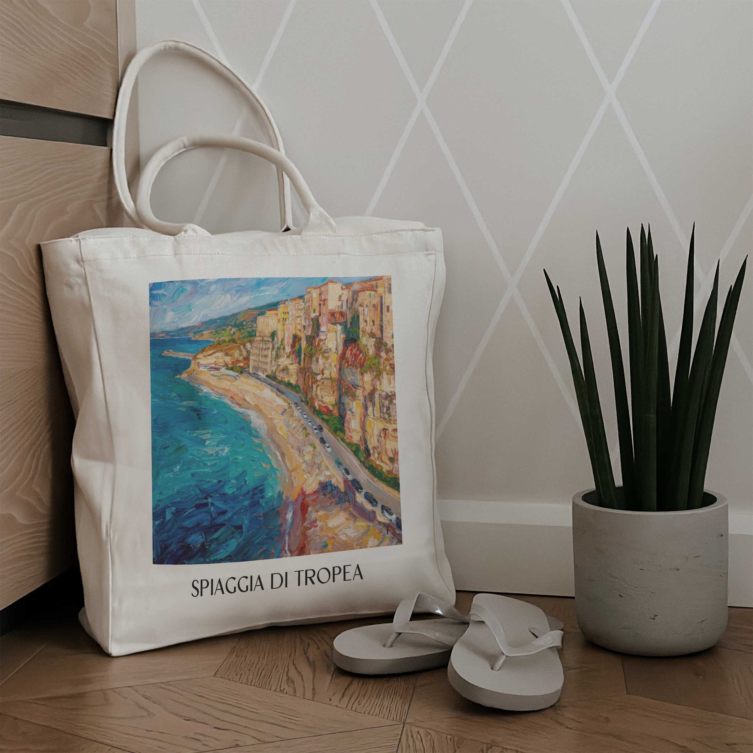 spiaggia-di-tropea-kalabrien-italien-einkaufstasche-oil-painting-oelgemaelde
