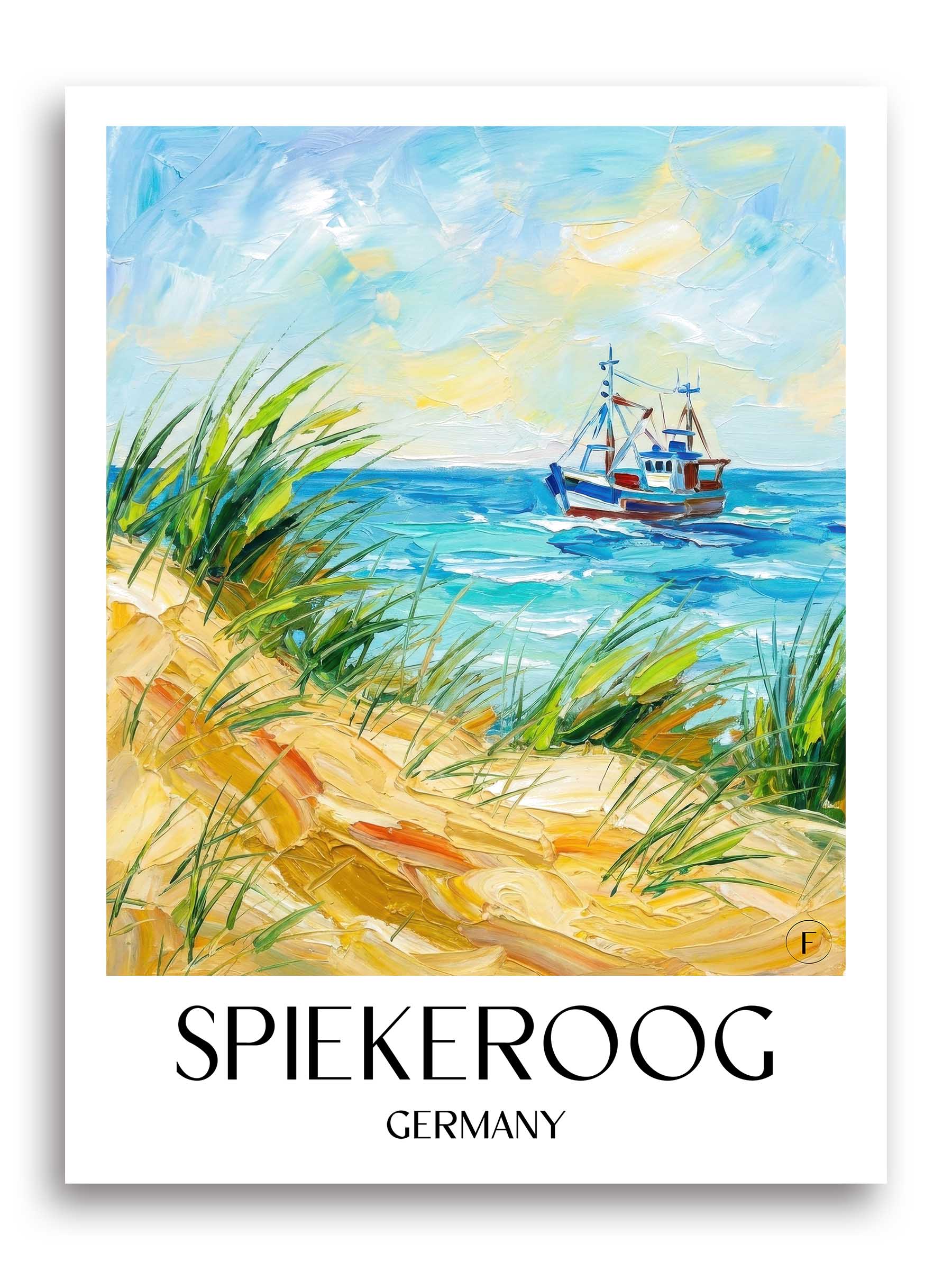 Spiekeroog Poster - Ostfriesland - Deutschland Kunstdruck - Ölgemälde von A4 bis A1 - favplace