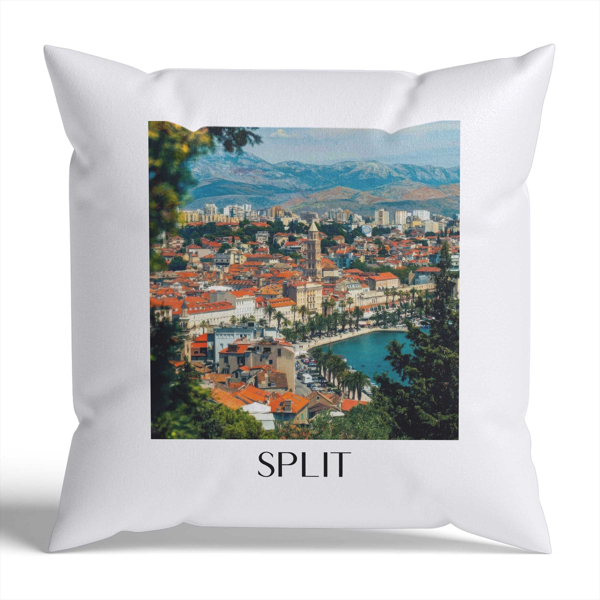 Split Kissenhülle - Zierkissen Bezug - Kroatien - Kroatien Kissen bzw. Kissenbezug im Ölgemälde Stil - favplace