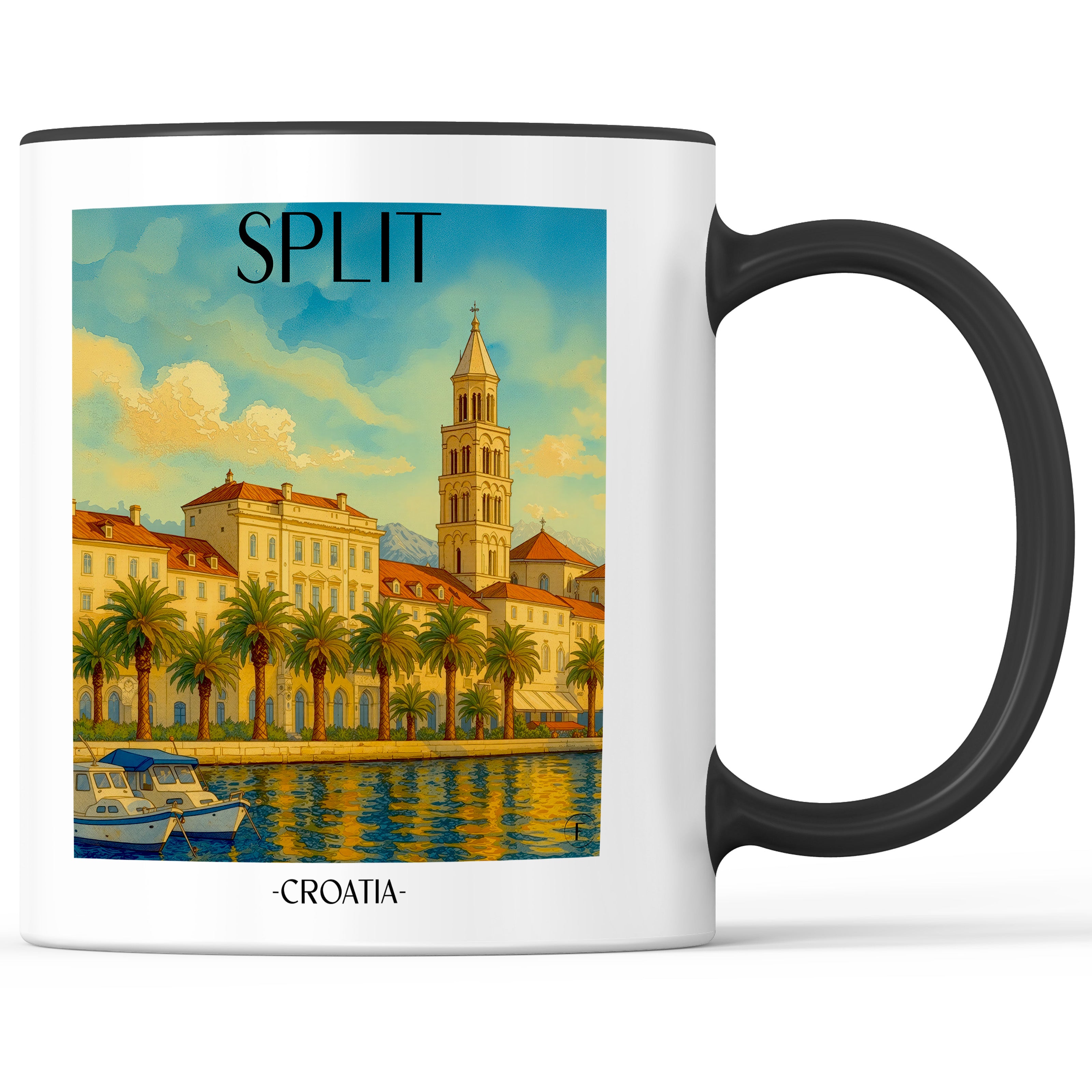 Split - Kroatien Becher - Kaffeetasse im Aquarell Stil - favplace