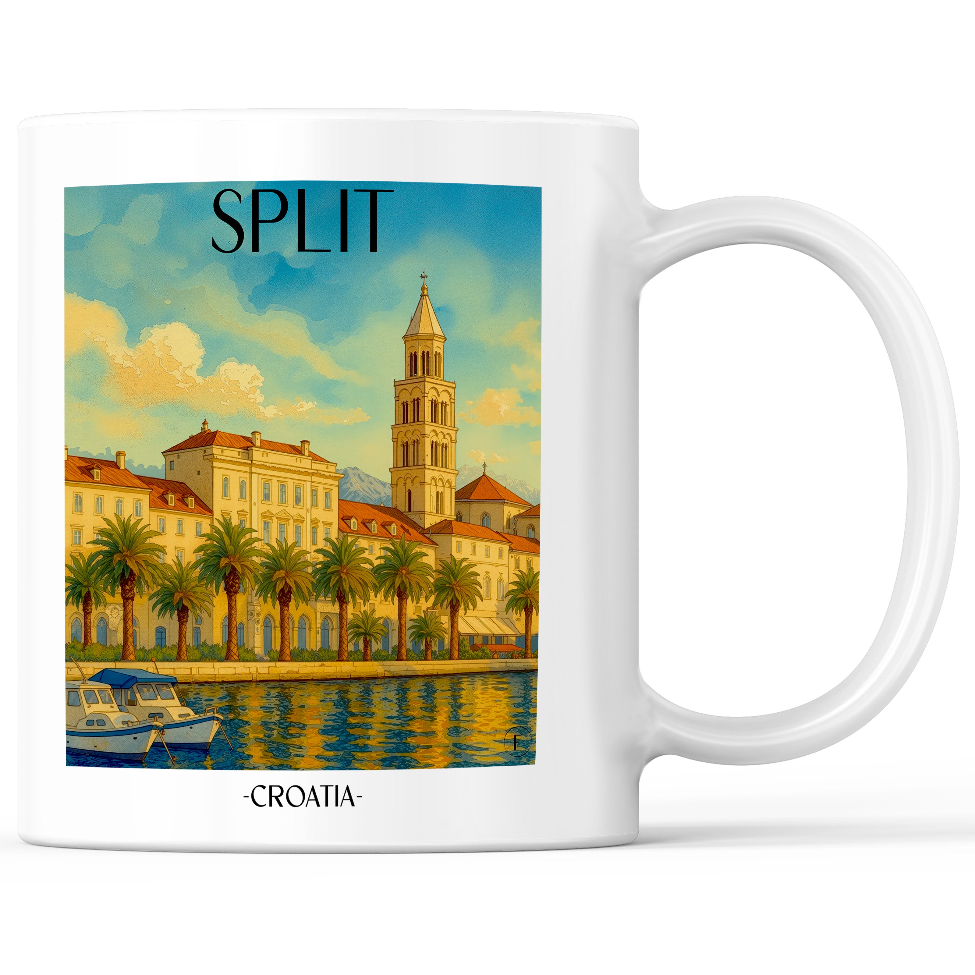 Split - Kroatien Becher - Kaffeetasse im Aquarell Stil - favplace