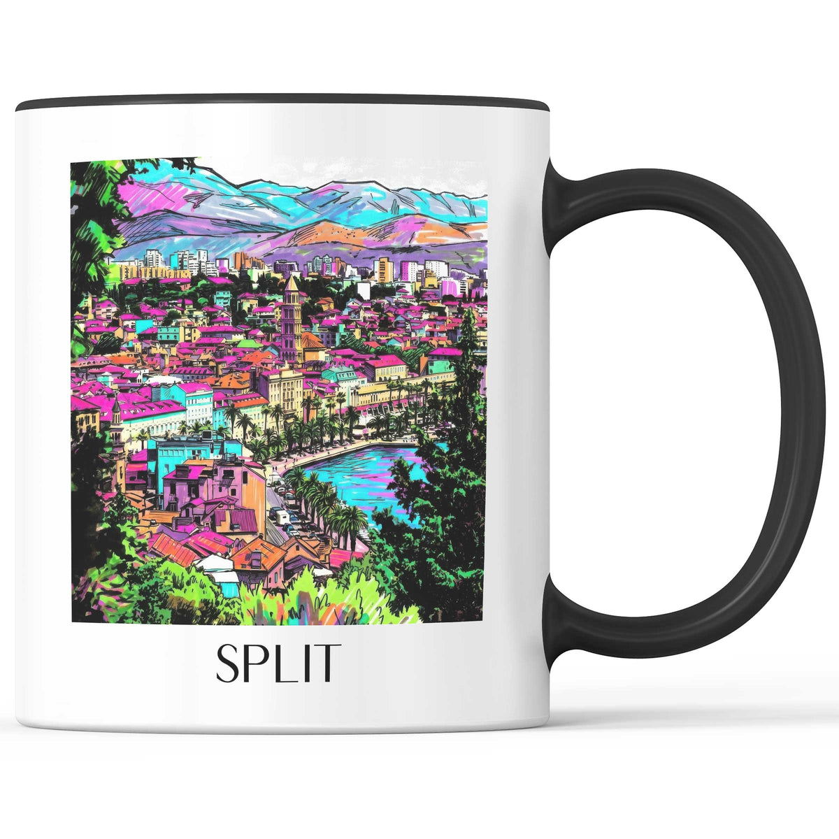 Split - Kroatien Becher - Kaffeetasse im Tag Graffiti Stil - favplace