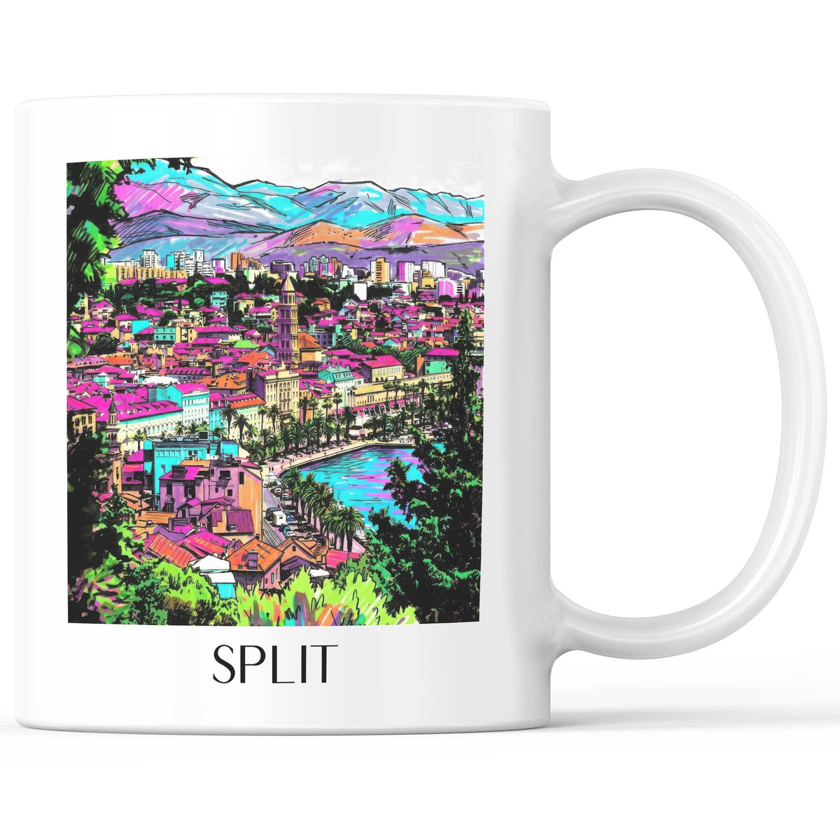 Split - Kroatien Becher - Kaffeetasse im Tag Graffiti Stil - favplace