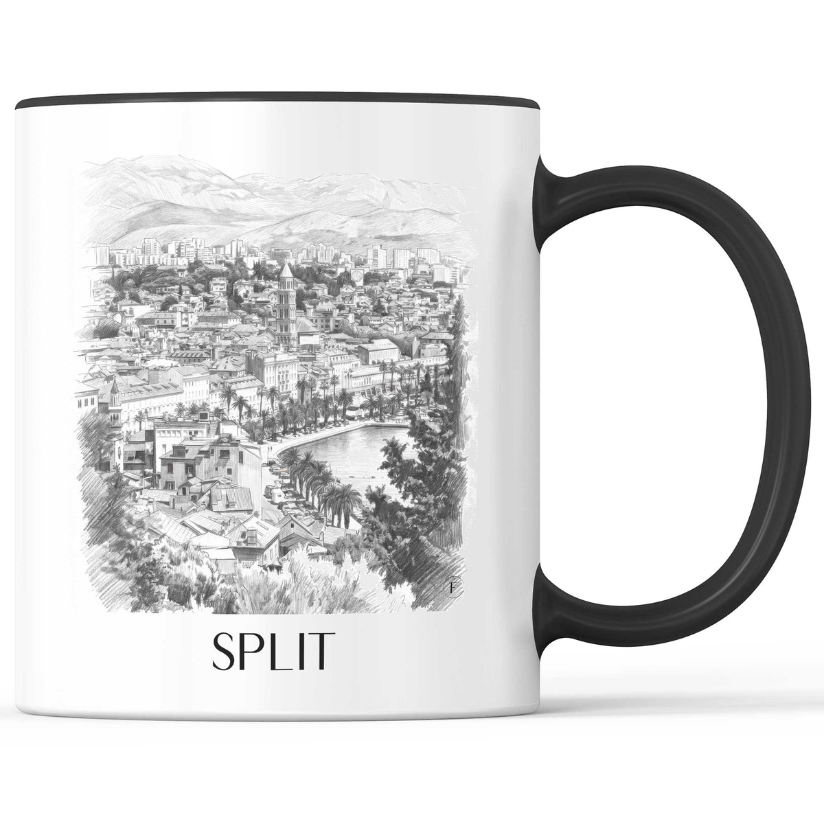 Split - Kroatien Becher - Kaffeetasse im Zeichnung Stil - favplace