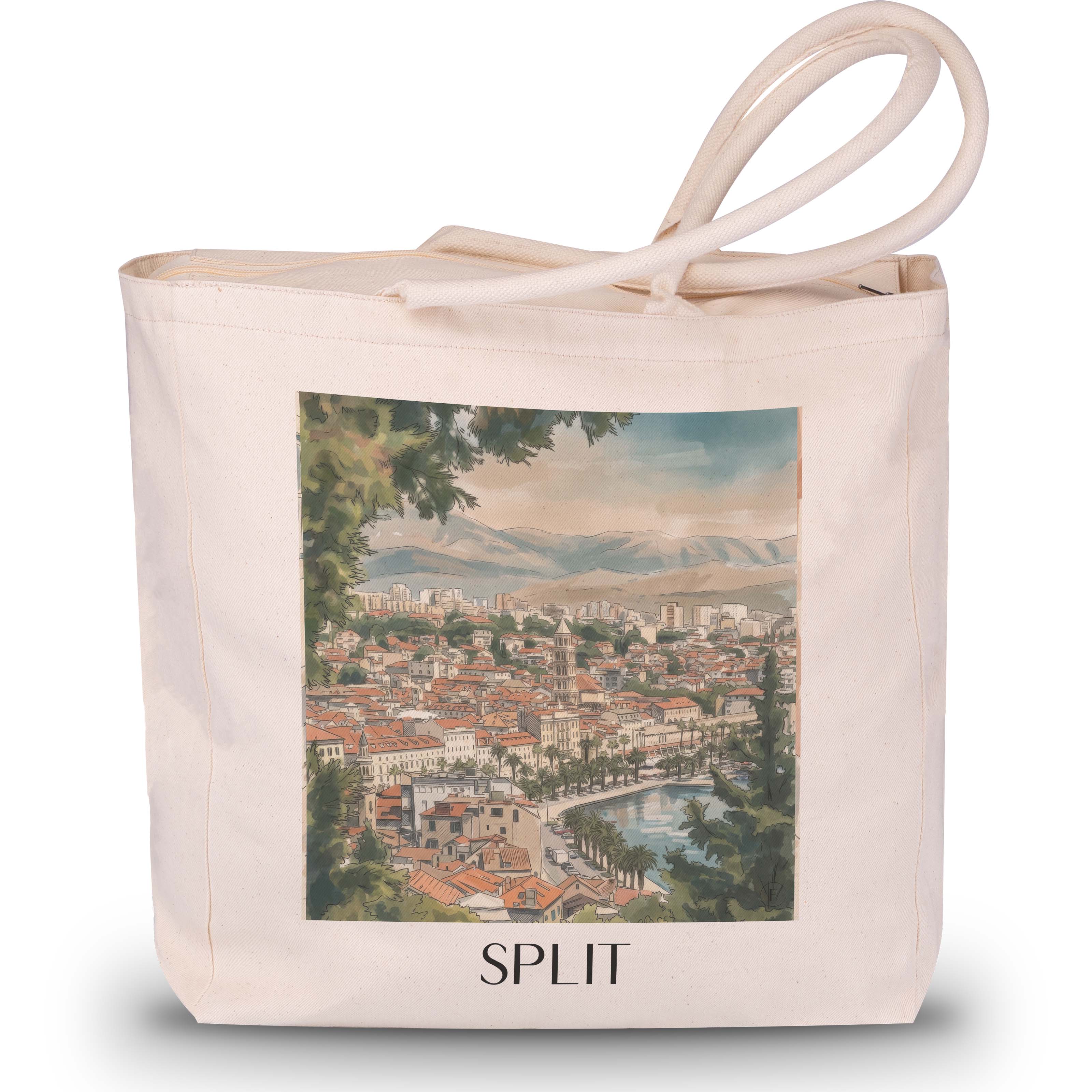 split-kroatien-einkaufstasche-aquarell
