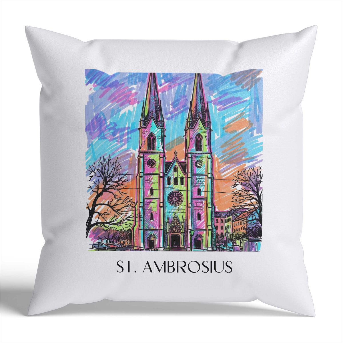 St. Ambrosius Kissenhülle - Zierkissen Bezug - Magdeburg - Deutschland Kissen bzw. Kissenbezug im Tag Graffiti Stil - favplace