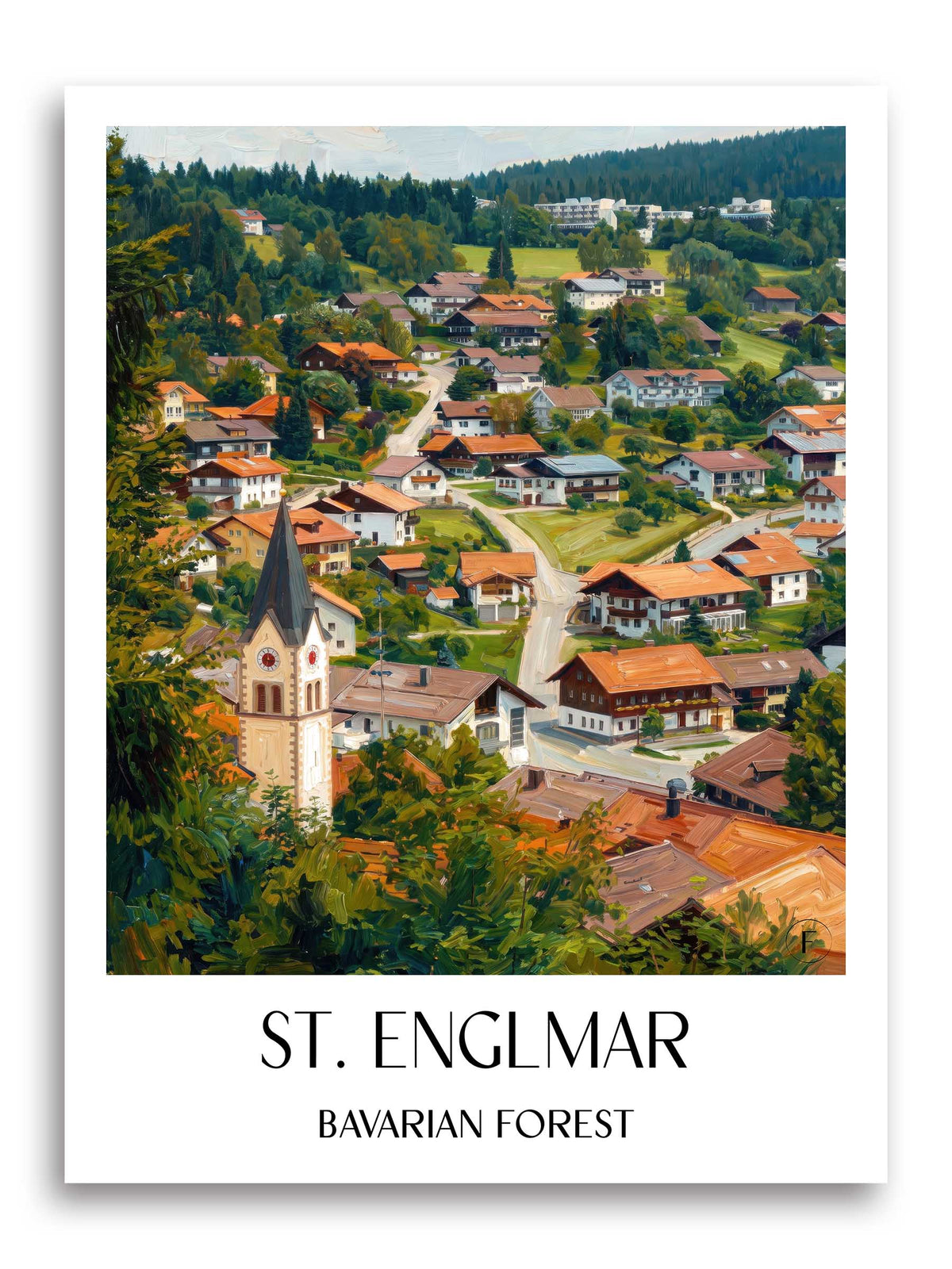 St. Englmar Poster - Bayerischer Wald - Deutschland Kunstdruck - Ölgemälde von A4 bis A1 - favplace