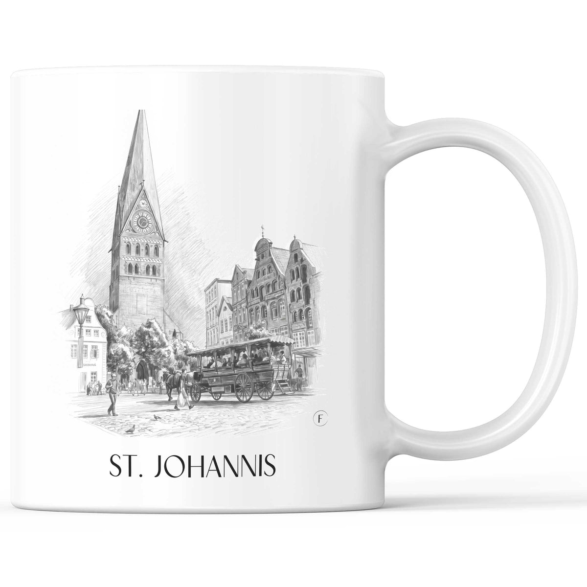 St. Johannis Kaffeebecher - Lüneburg - Deutschland Becher - Kaffeetasse im Zeichnung Stil