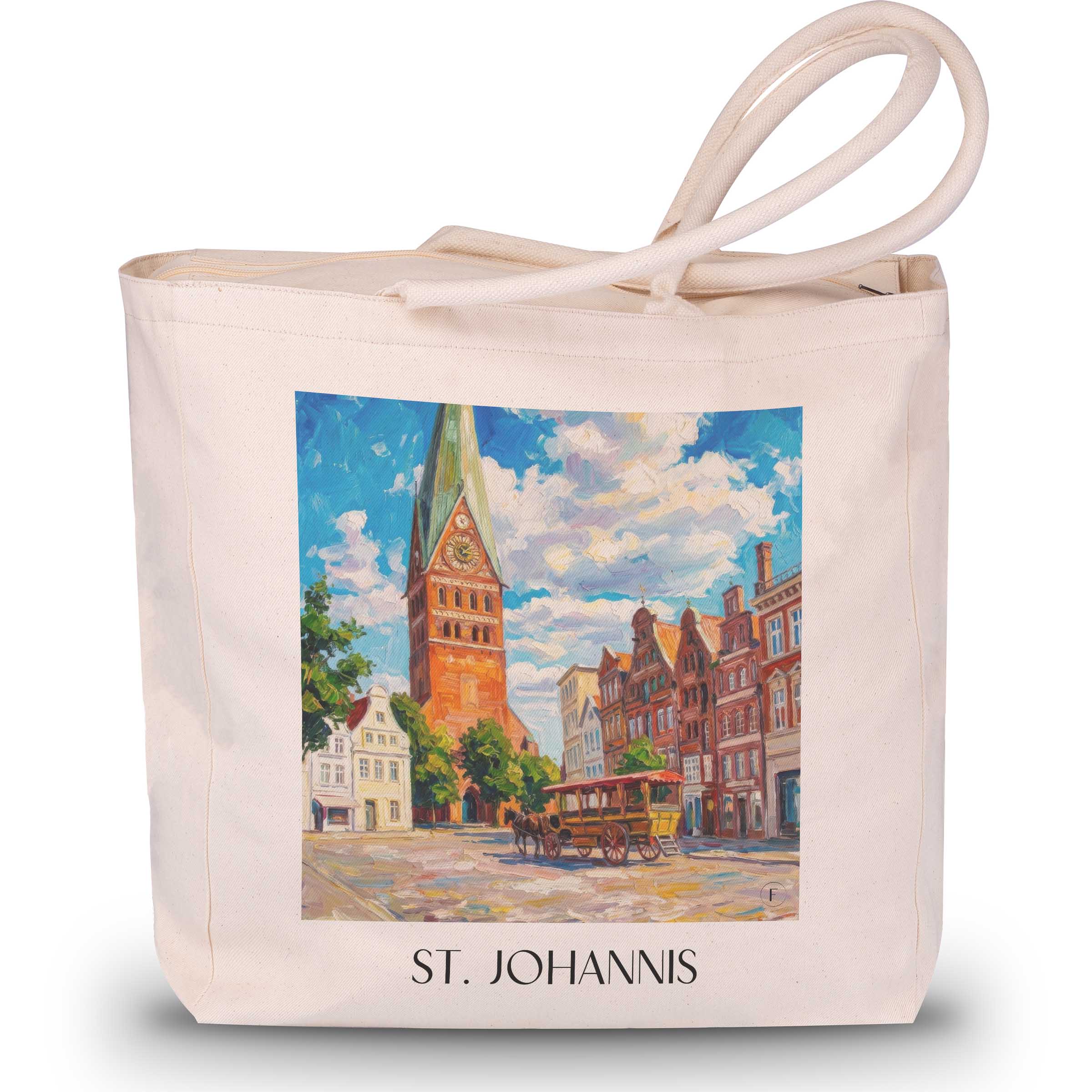st.-johannis-lüneburg-deutschland-einkaufstasche-oil-painting-oelgemaelde
