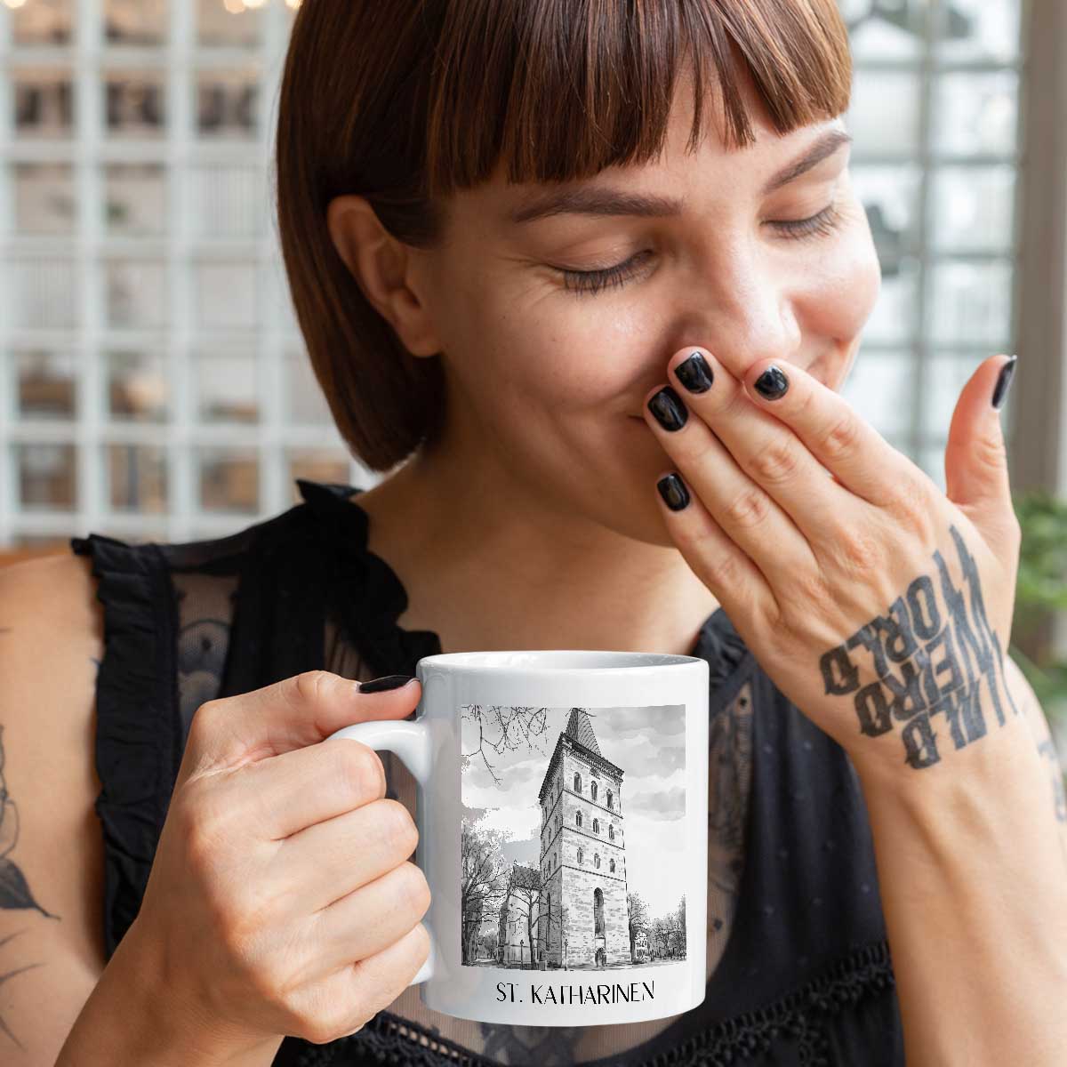 st.-katharinen-osnabrück-deutschland-kaffeebecher-aquarell-schwarz-weiss